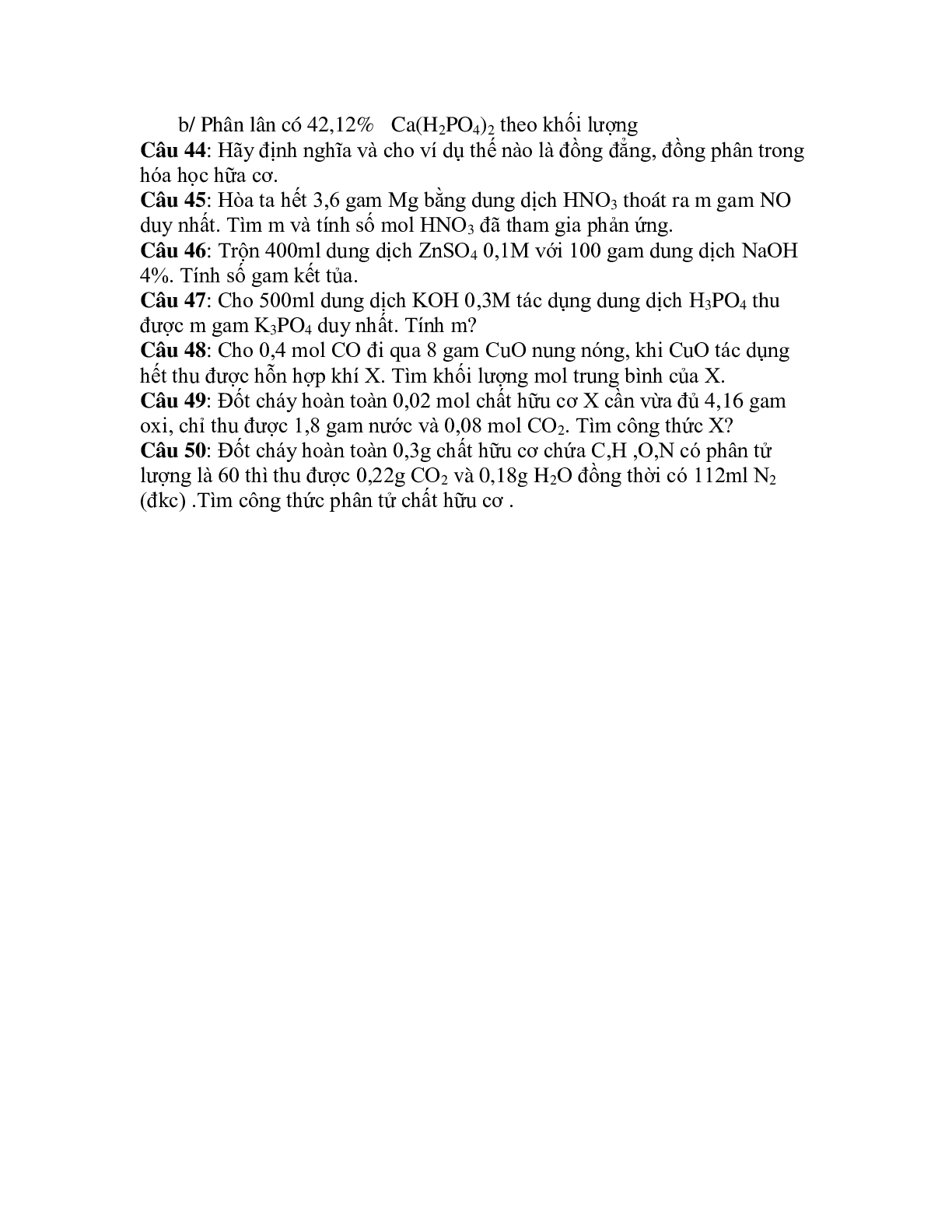 50 bài tập về ôn tập HK 2 lớp 11 chọn lọc (trang 5)