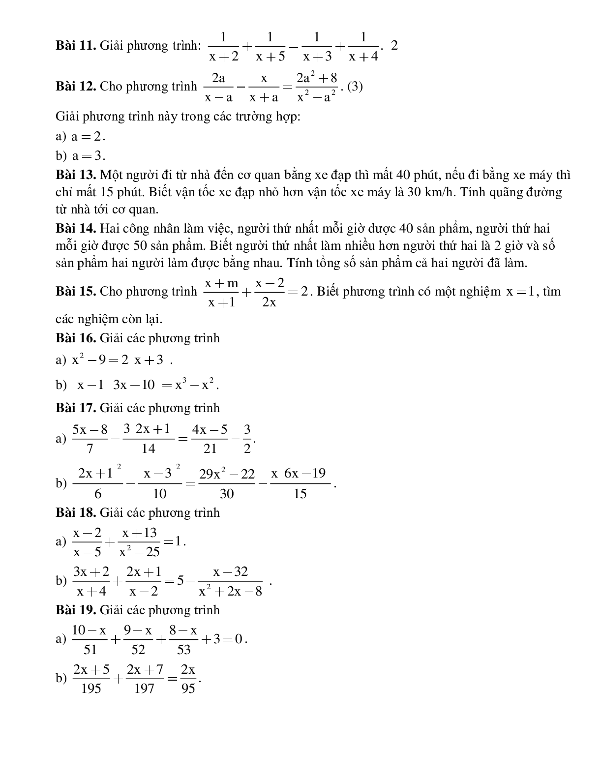 Ôn tập chương 3 phương trình bậc nhất một ẩn (trang 2)