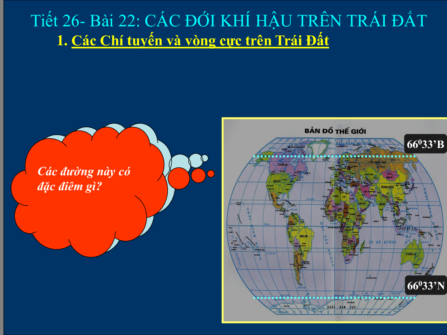 Bài giảng Địa lí 6 Tiết 26: Các đới khí hậu trên Trái Đất (trang 5)