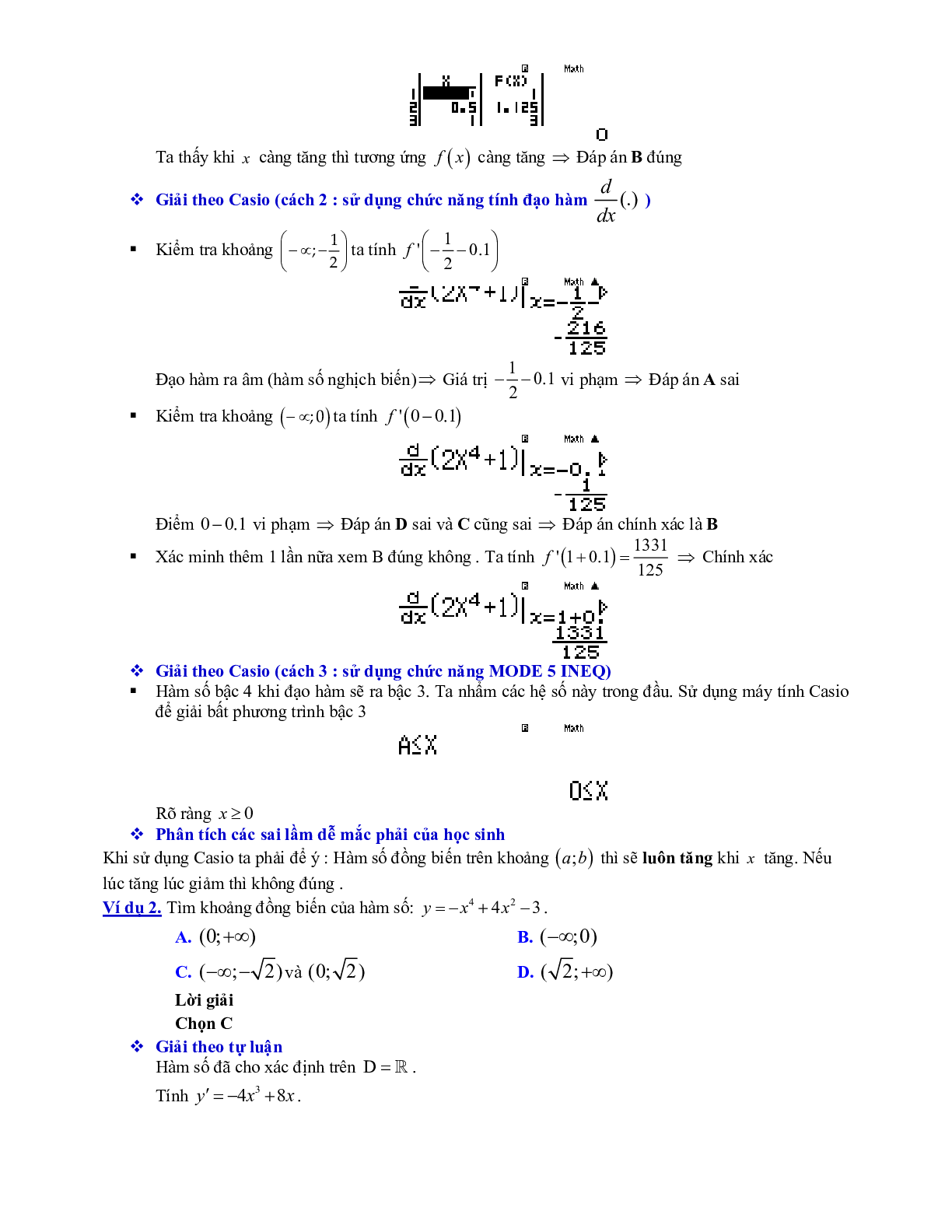 Lý thuyết và bài tập xét tính đơn điệu của hàm số ôn thi THPTQG (trang 8)