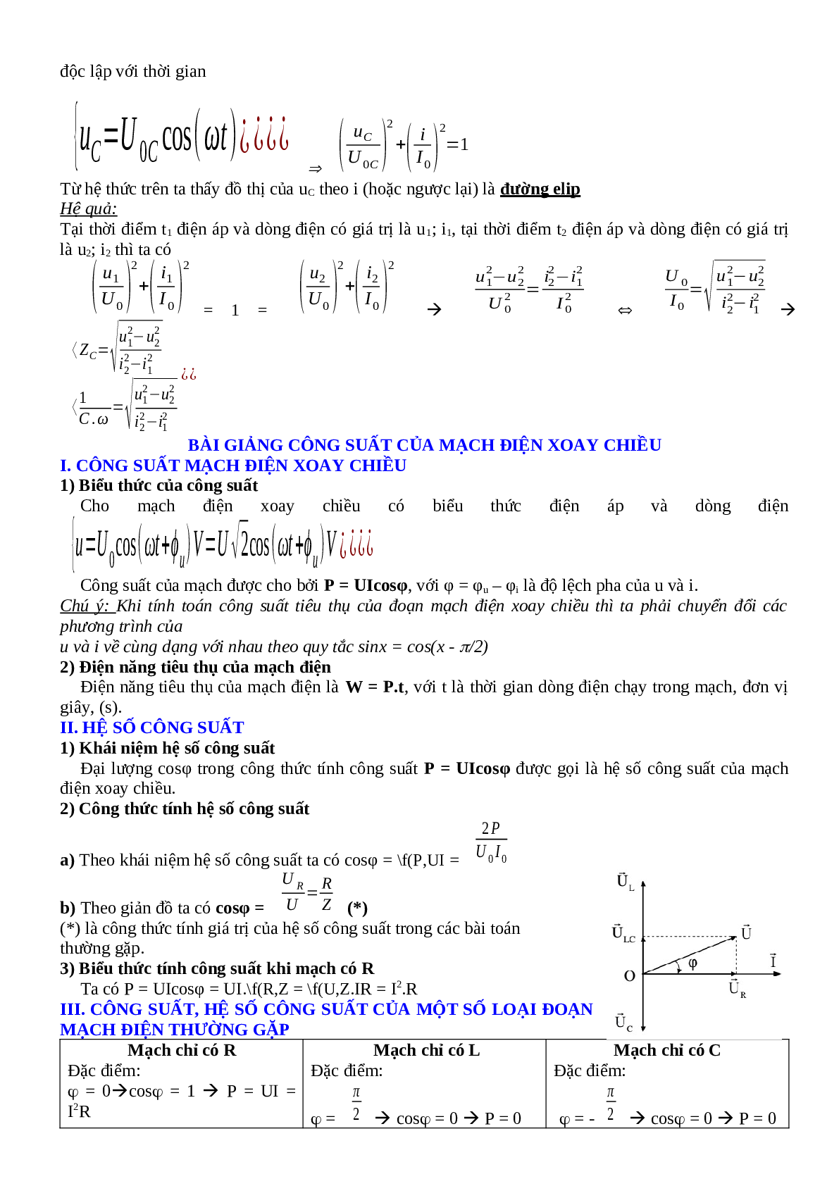 Lý thuyết, bài tập về Điện xoay chiều hay nhất - Vật lí 12 (trang 7)