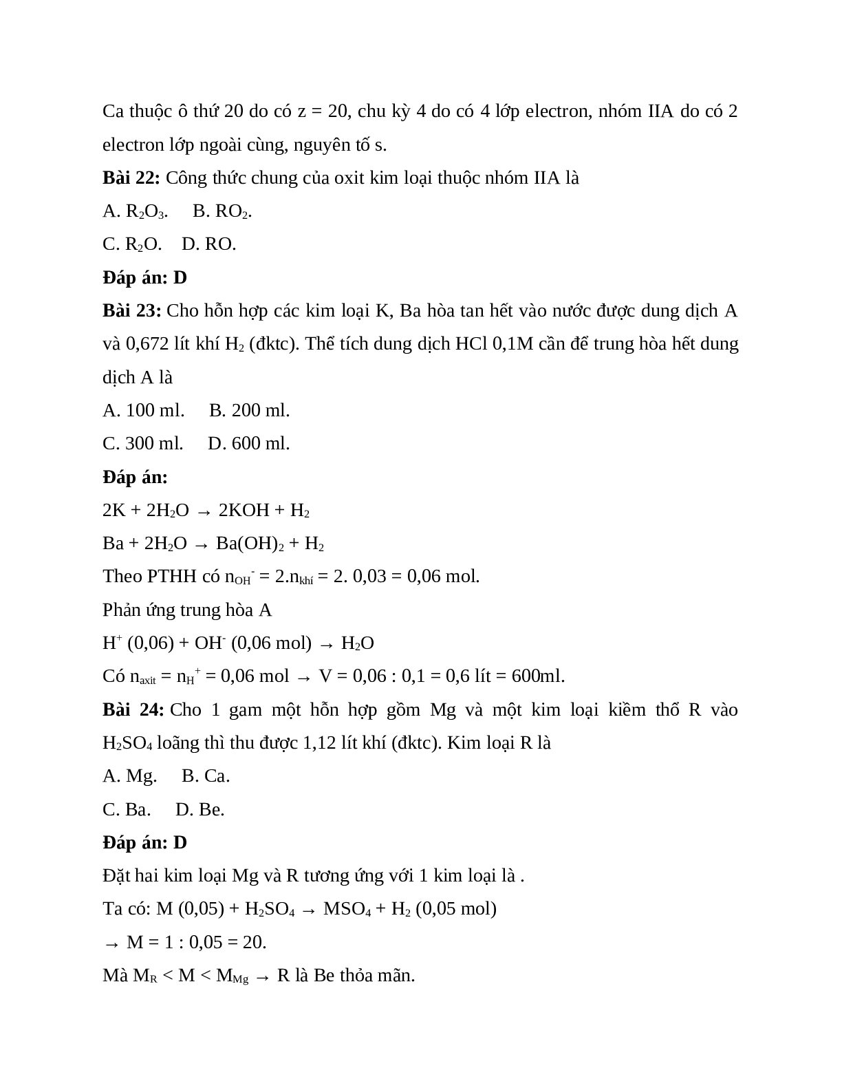 30 Bài tập về Kim loại kiềm thổ hóa 12 có lời giải chi tiết (trang 7)