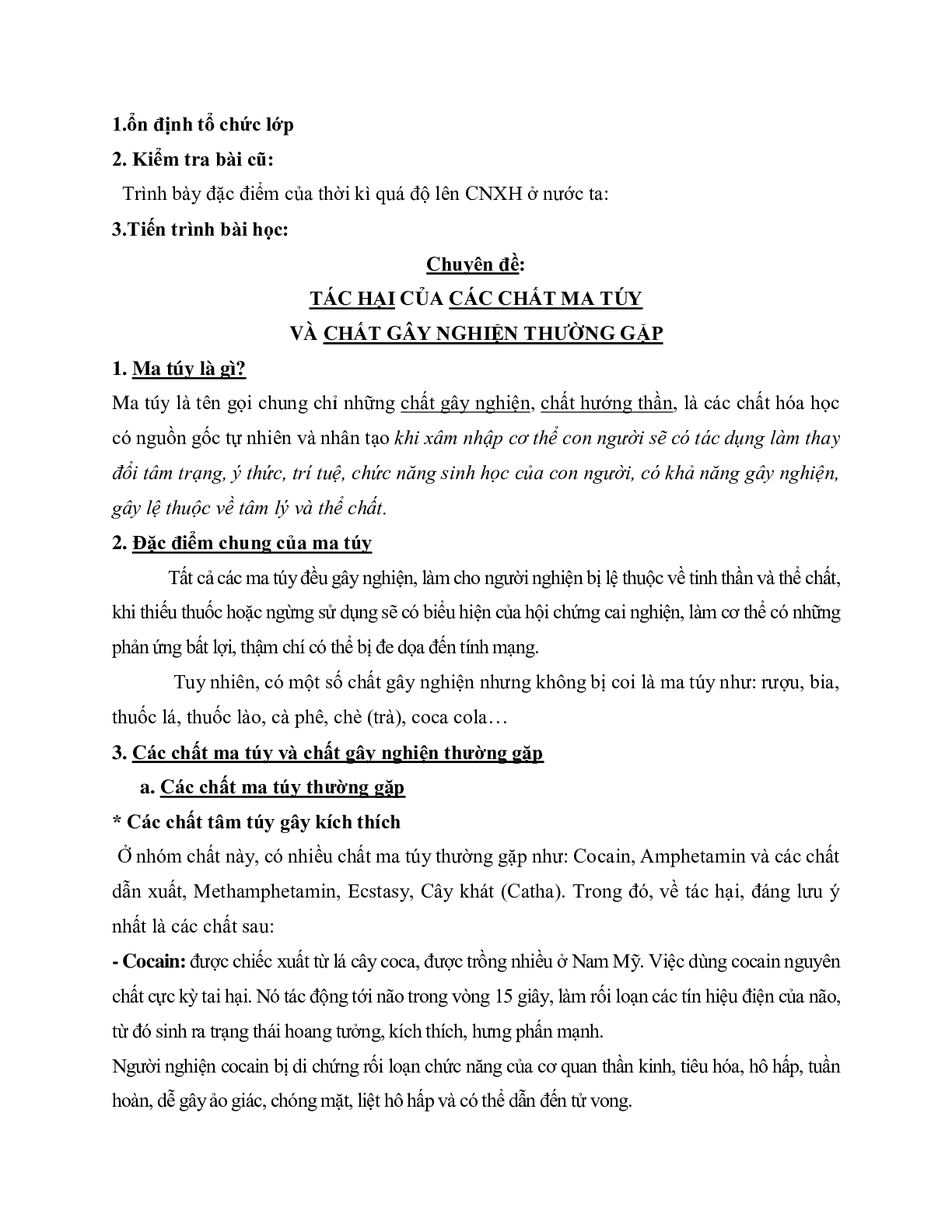 Giáo án GDCD 11 Ngoại khóa-Phòng chống ma túy mới nhất (trang 2)