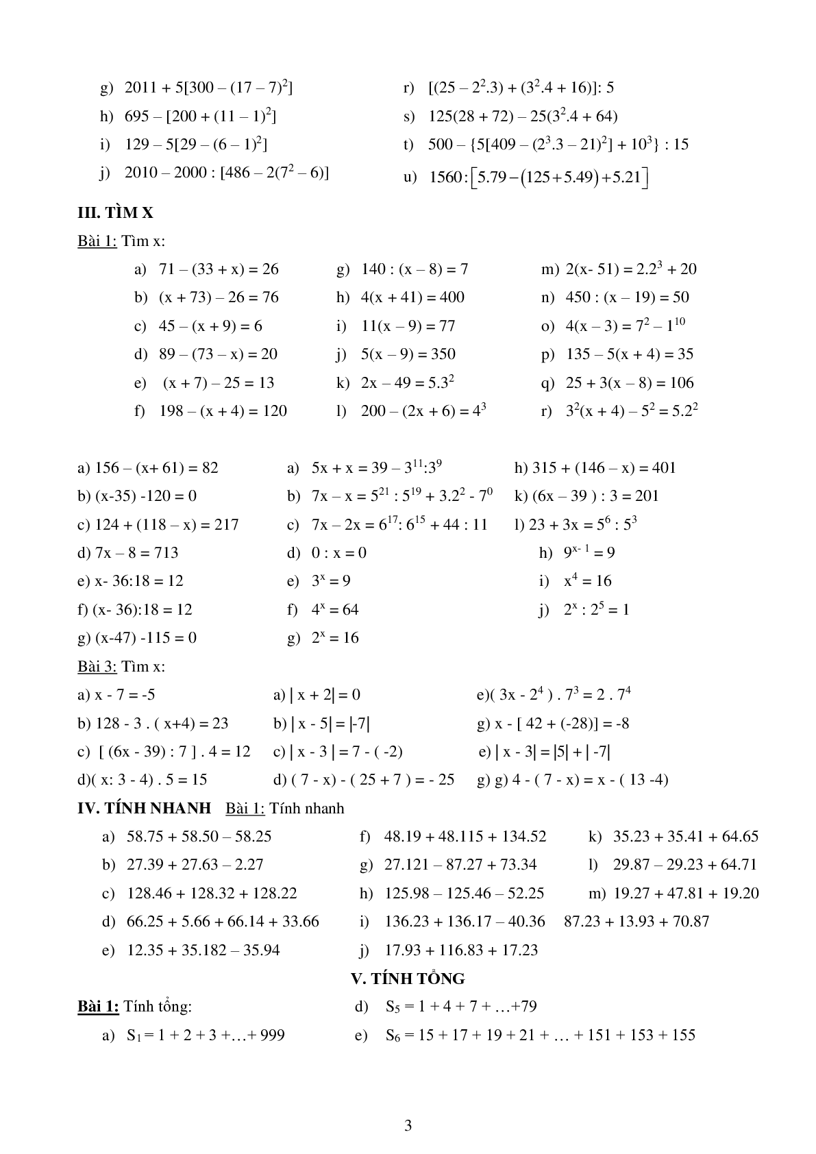 Đề cương ôn tập học kì 1 môn Toán 6 (trang 3)