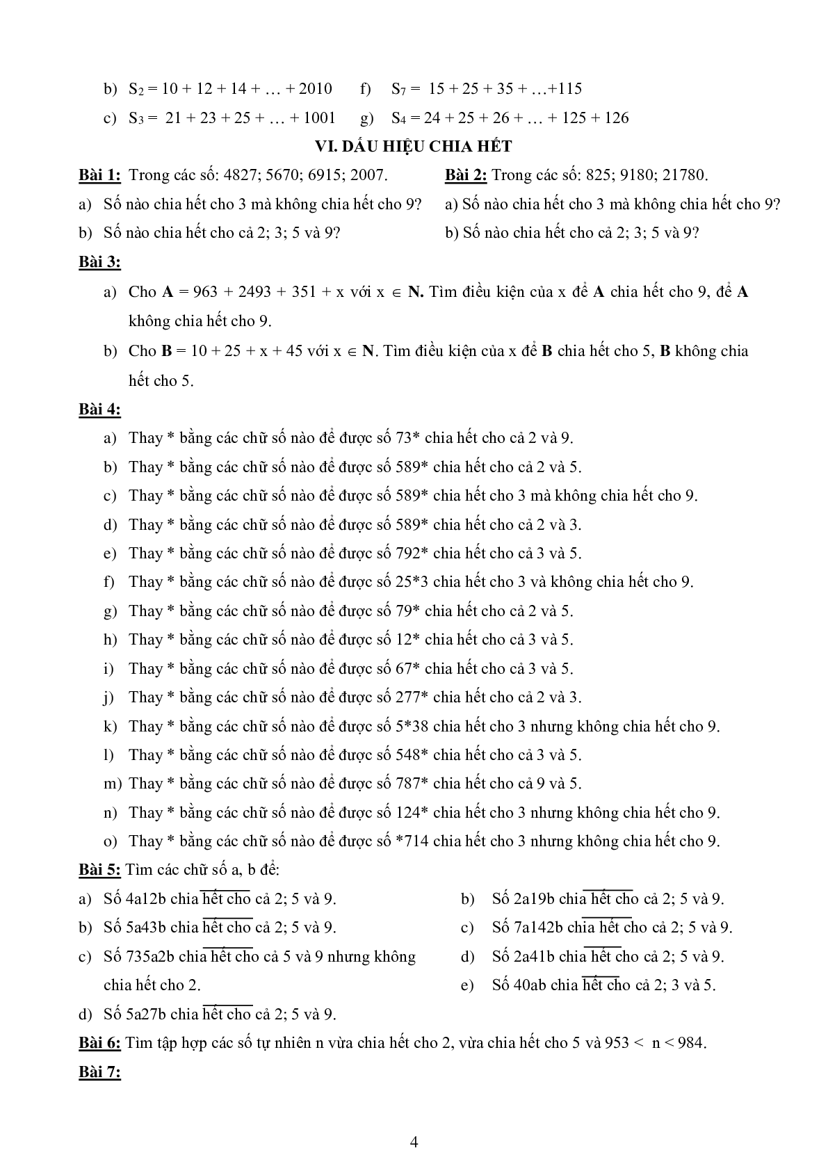 Đề cương ôn tập học kì 1 môn Toán 6 (trang 4)