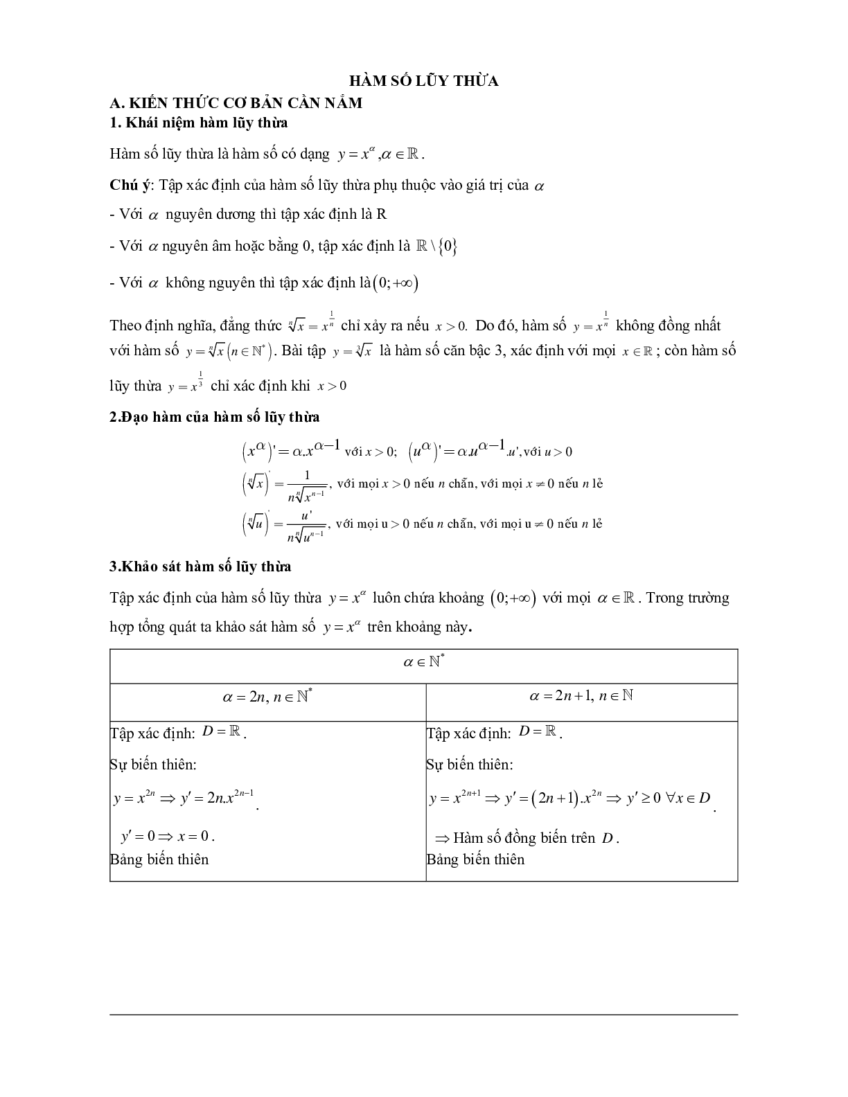 Các dạng bài tập vận dụng cao lũy thừa và hàm số lũy thừa (trang 9)
