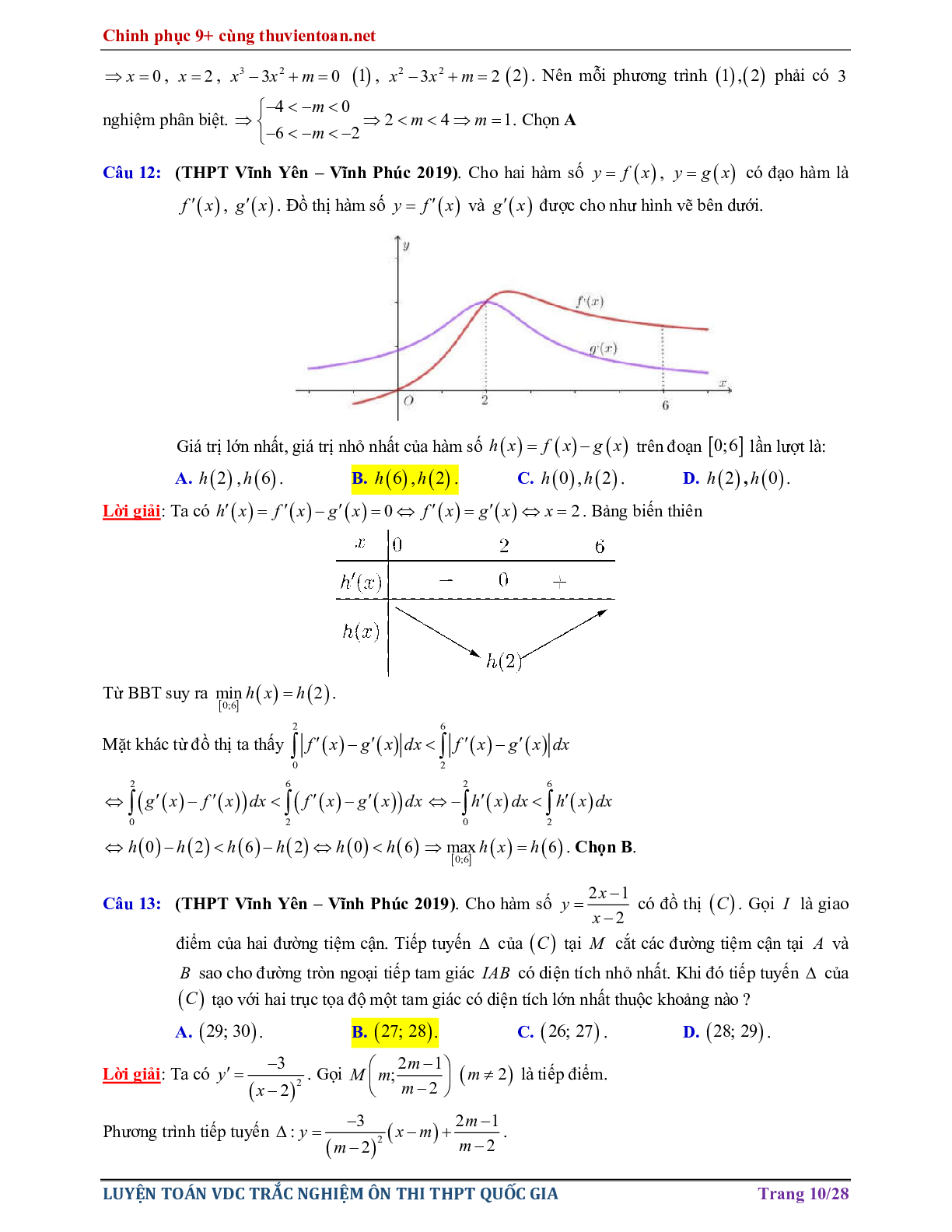 Bài tập Vận dụng cao - Nghiệm của phương trình hàm hợp ôn thi THPTQG năm 2021 (trang 10)
