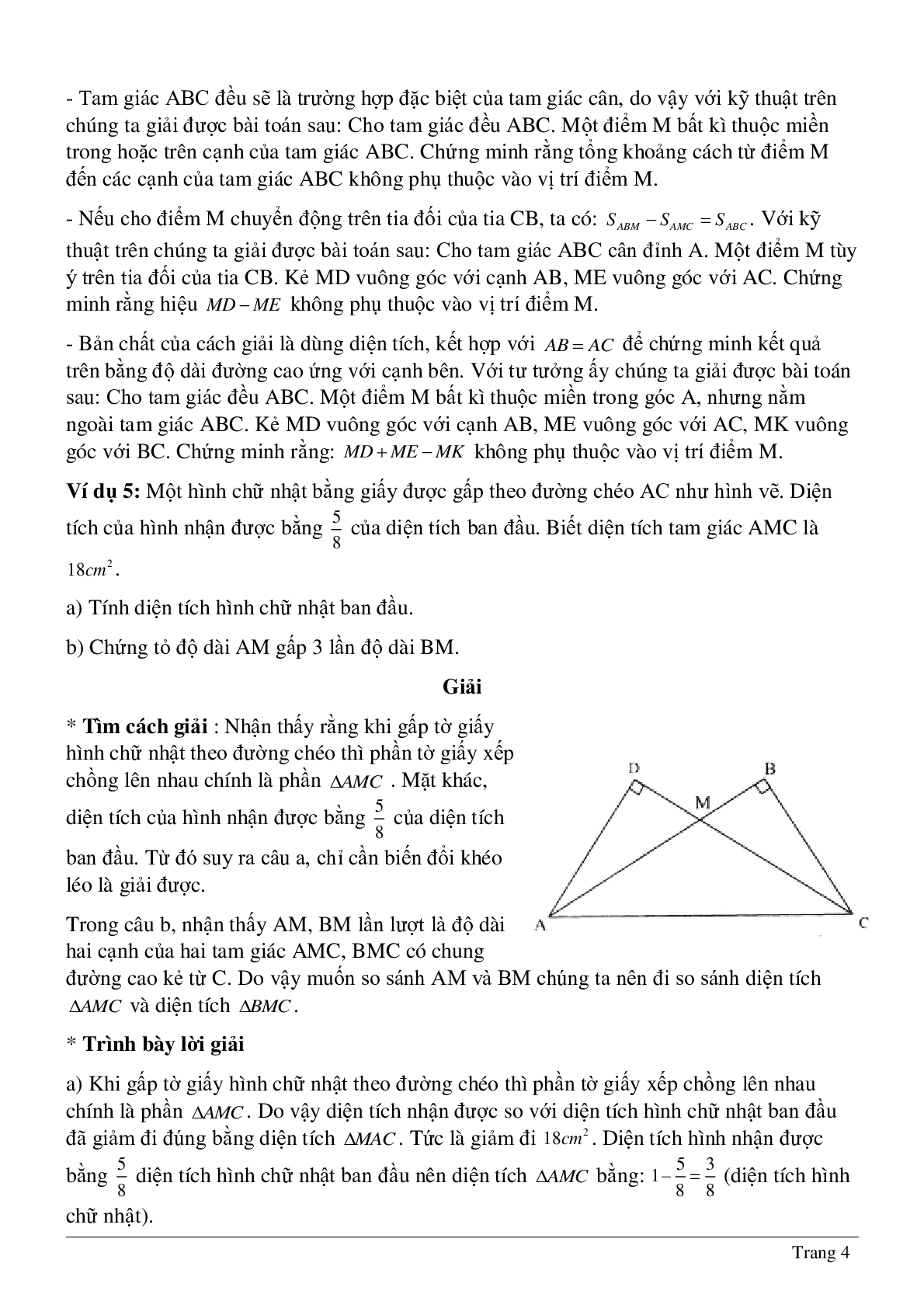 Phương pháp diện tích - Hình học toán 8 (trang 4)