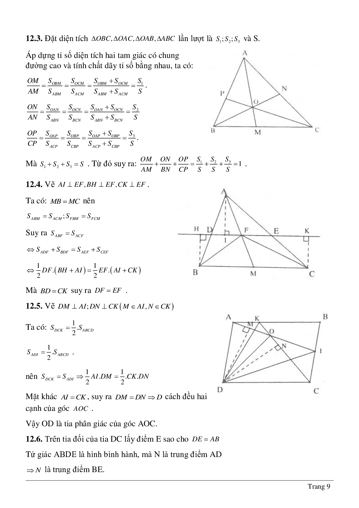 Phương pháp diện tích - Hình học toán 8 (trang 9)