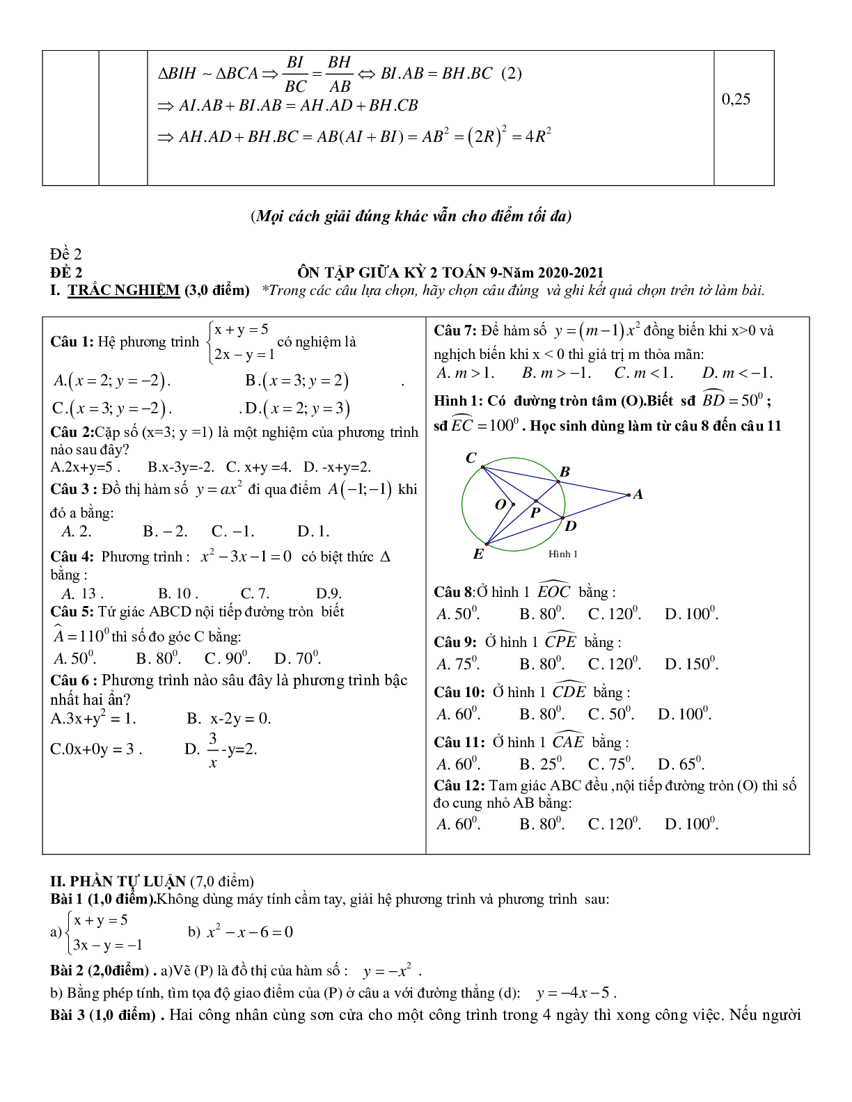 Ma trận - đề thi - đáp án môn toán giữa kì 2 lớp 6,7,8,9 (trang 5)