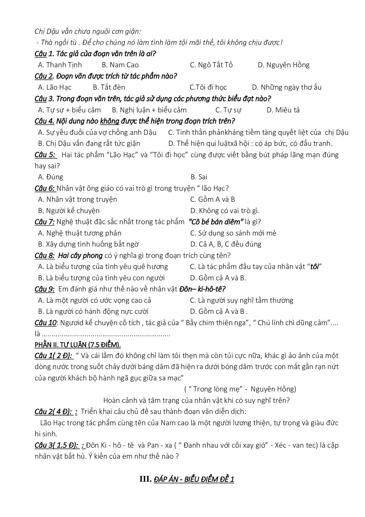 Giáo án ngữ văn lớp 8 Tuần 11 Tiết 41: Kể chuyện theo ngôi kể kết hợp với miêu tả biểu cảm mới nhất (trang 3)