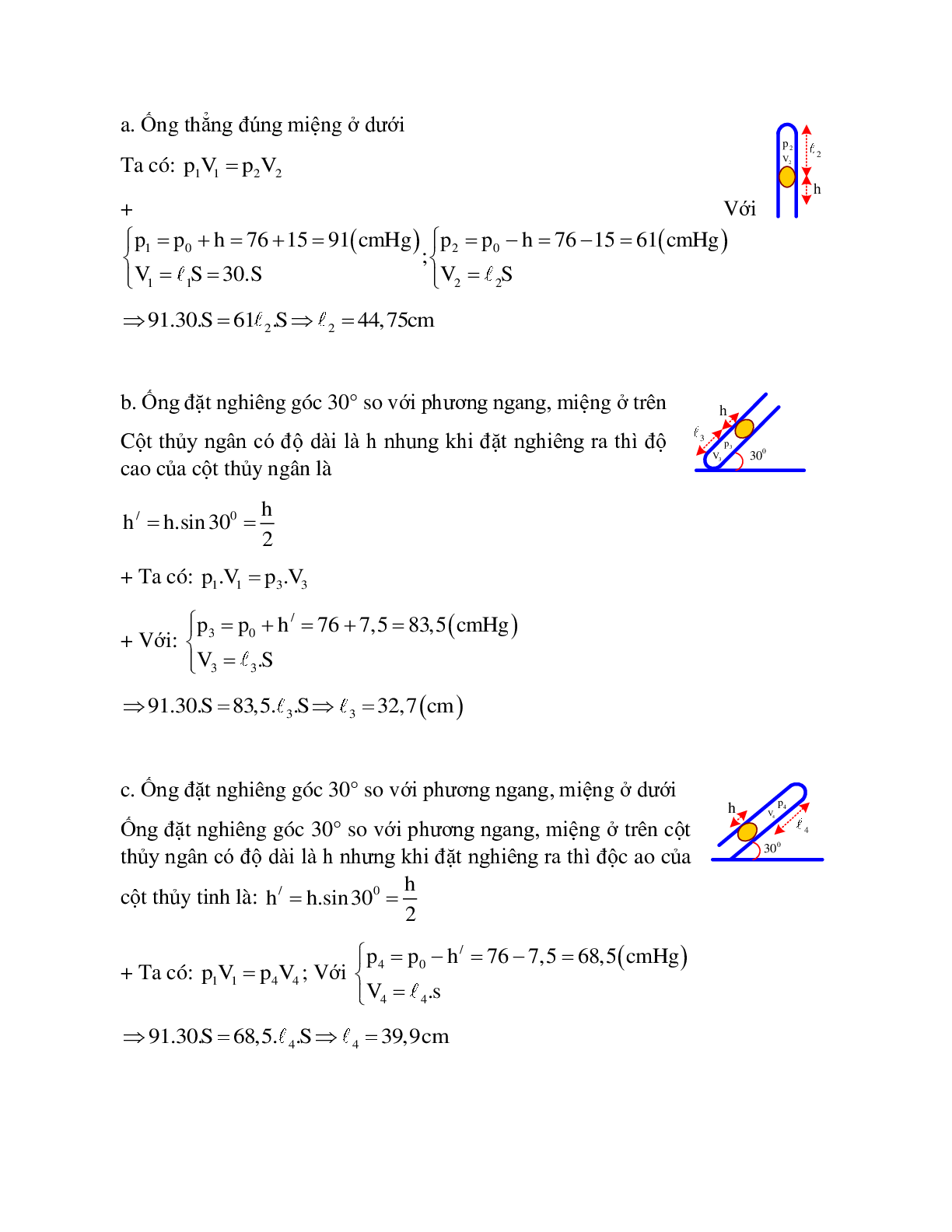 Bài tập về quá trình đẳng nhiệt - Định luật Bôi – lơ Ma-ri-ot có lời giải (trang 8)