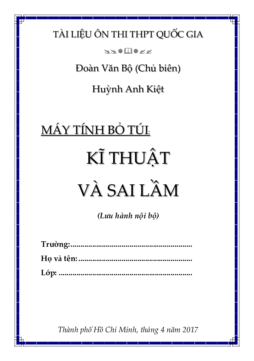 Kỹ thuật và sai lầm khi sử dụng máy tính bỏ túi trong giải toán (trang 1)