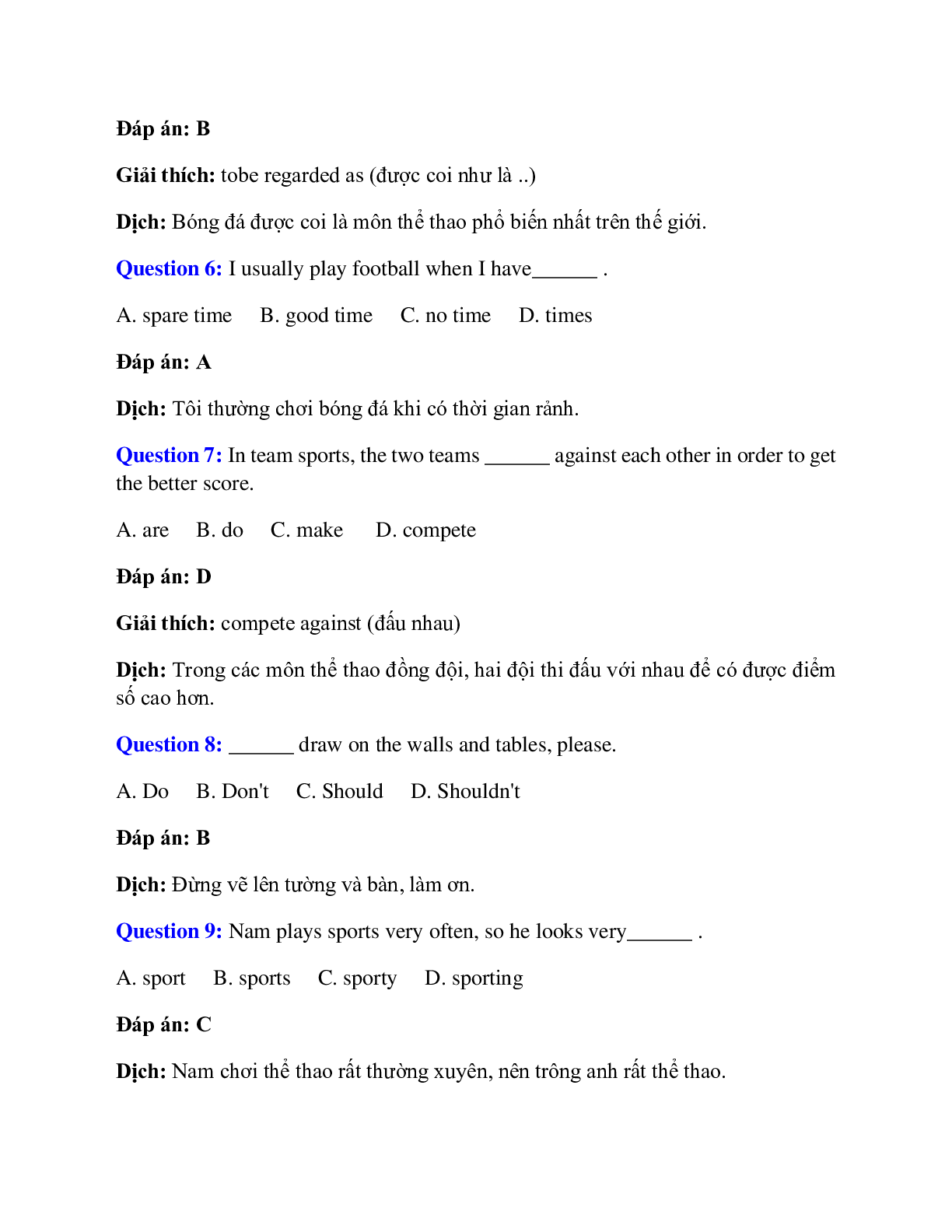 Trắc nghiệm Tiếng Anh 7 Unit 13 có đáp án: Activities (trang 5)