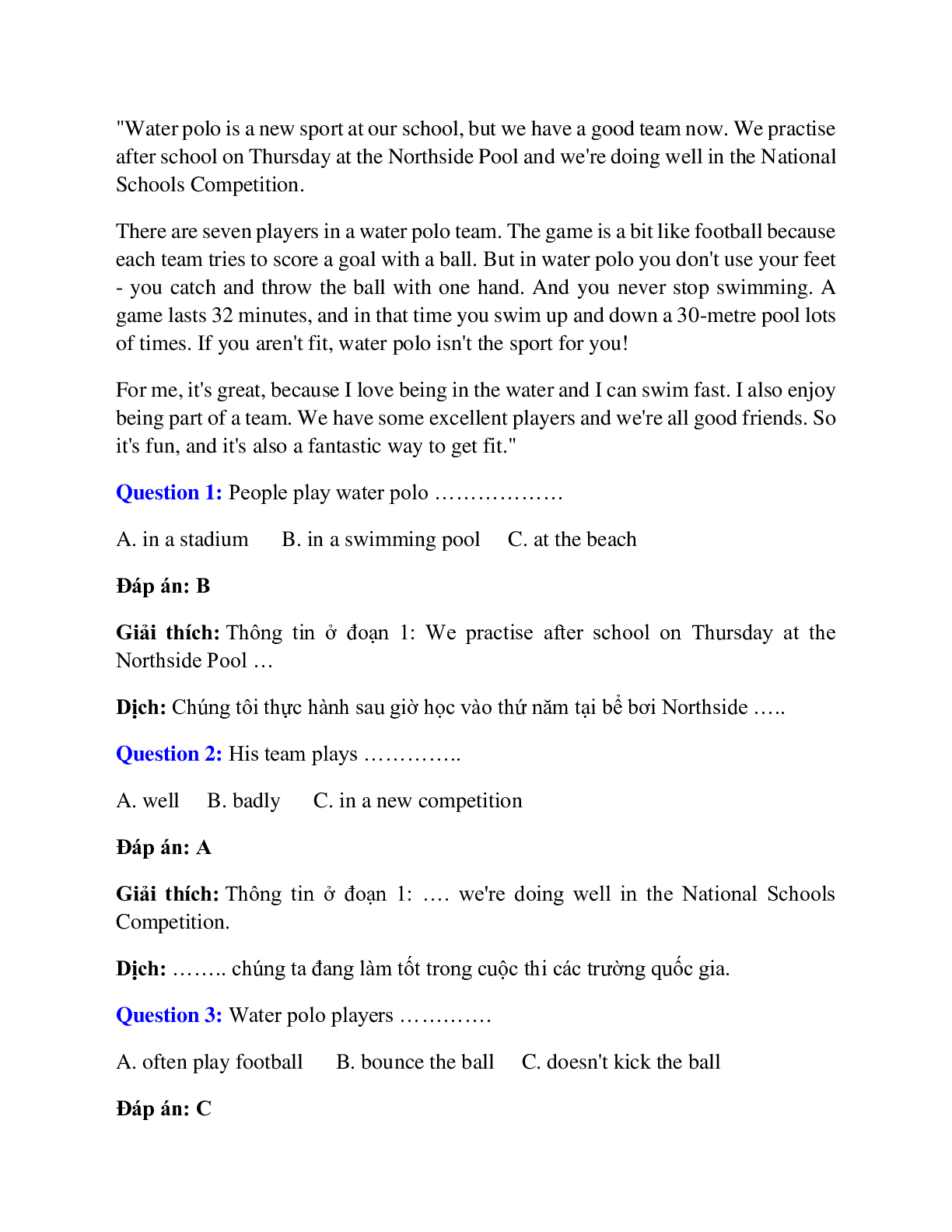 Trắc nghiệm Tiếng Anh 7 Unit 13 có đáp án: Activities (trang 8)