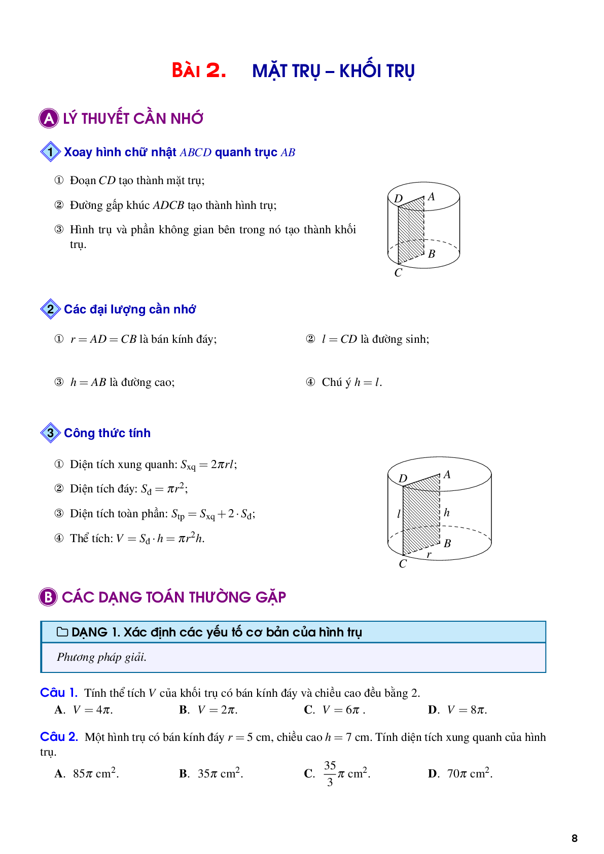 Lý thuyết và bài tập mặt nón mặt trụ mặt cầu (trang 8)