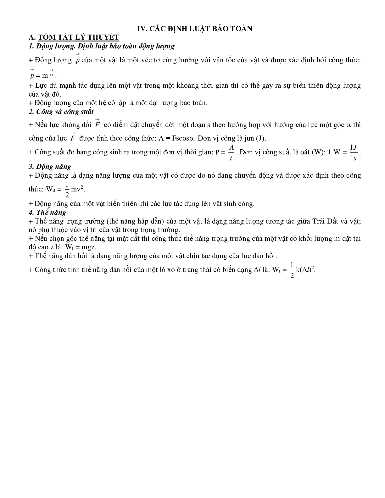 Chuyên đề Các định luật bảo toàn môn Vật lý lớp 10 (trang 1)