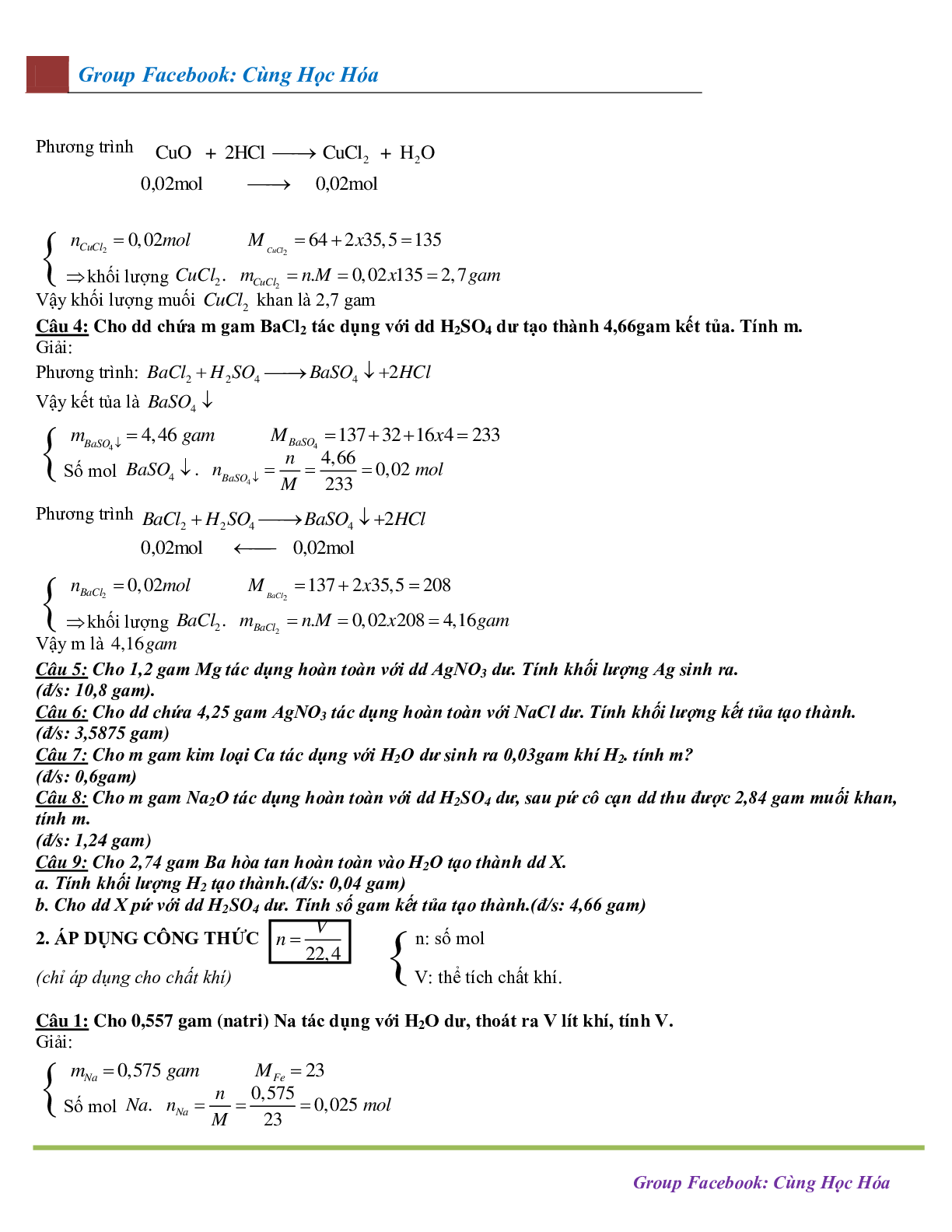 Bài tập cho học sinh mất gốc môn Hóa lớp 12 (trang 3)