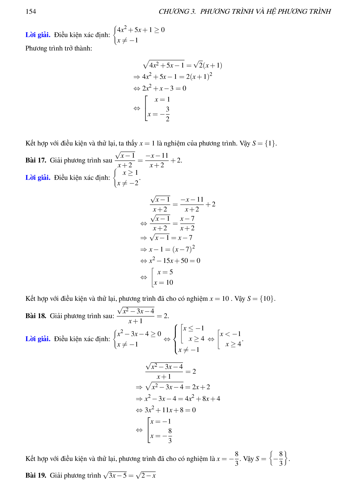 Ôn tập Chương 3: Phương trình và hệ phương trình môn toán lớp 10 (trang 10)