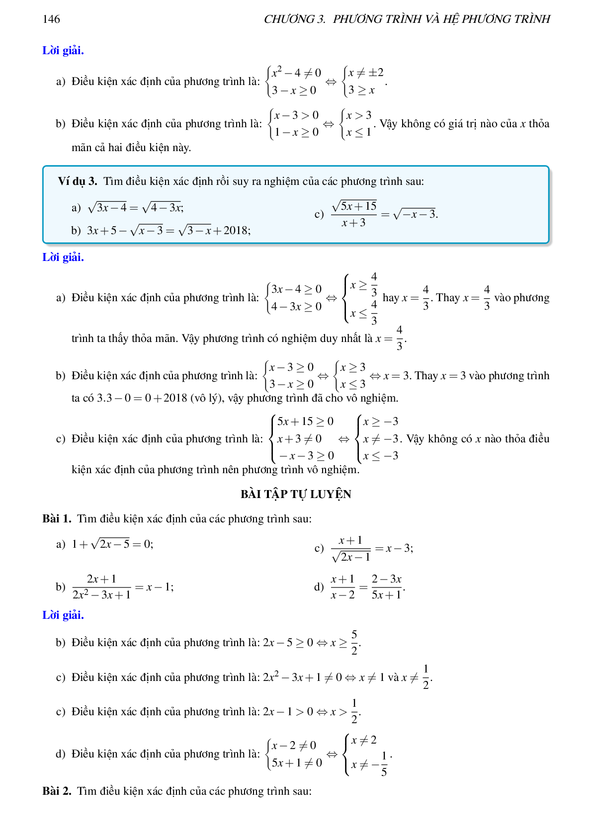 Ôn tập Chương 3: Phương trình và hệ phương trình môn toán lớp 10 (trang 2)