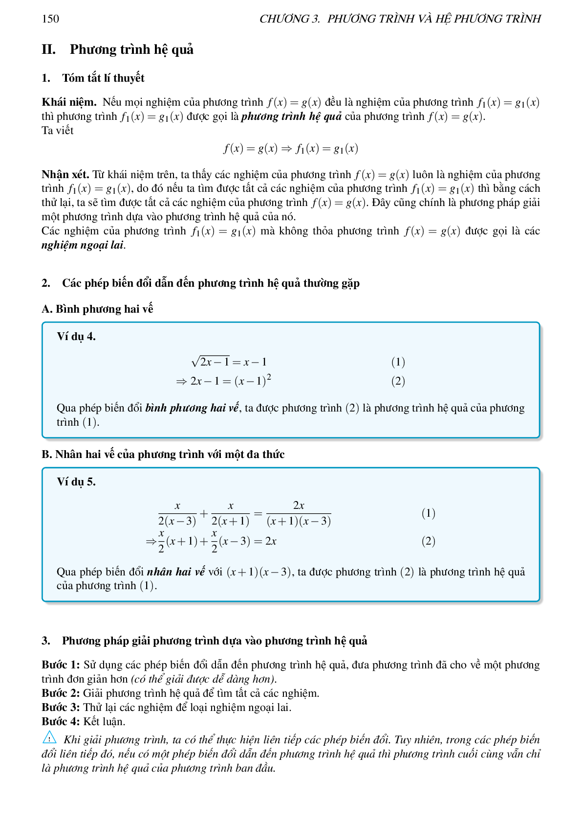 Ôn tập Chương 3: Phương trình và hệ phương trình môn toán lớp 10 (trang 6)