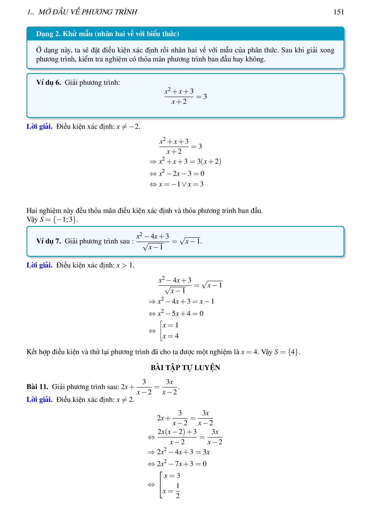 Ôn tập Chương 3: Phương trình và hệ phương trình môn toán lớp 10 (trang 7)