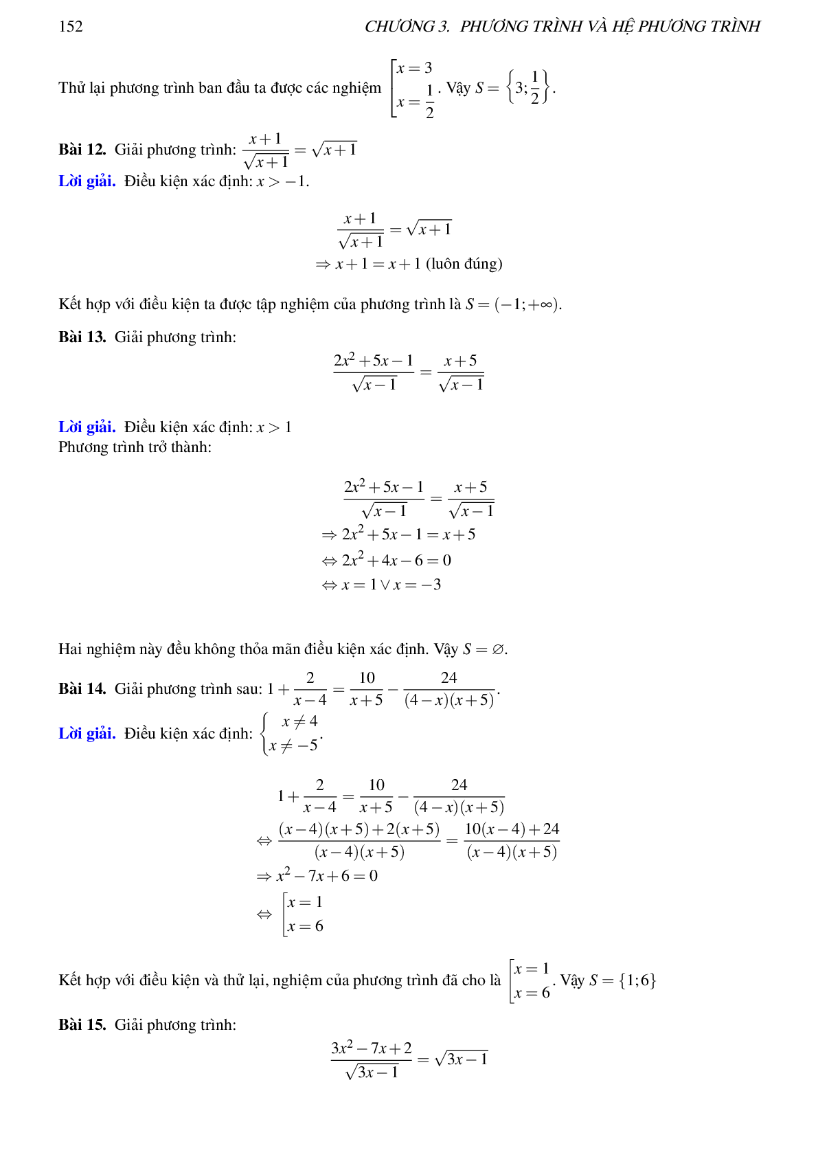 Ôn tập Chương 3: Phương trình và hệ phương trình môn toán lớp 10 (trang 8)
