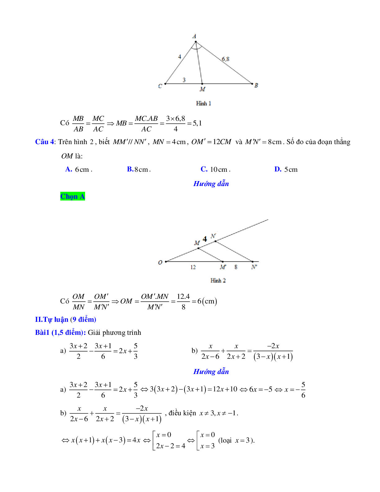 Bộ đề thi giữa kì 2 môn toán lớp 8 (trang 3)