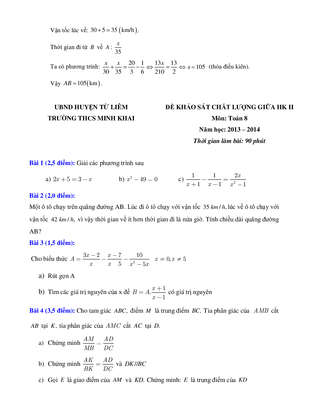 Bộ đề thi giữa kì 2 môn toán lớp 8 (trang 5)