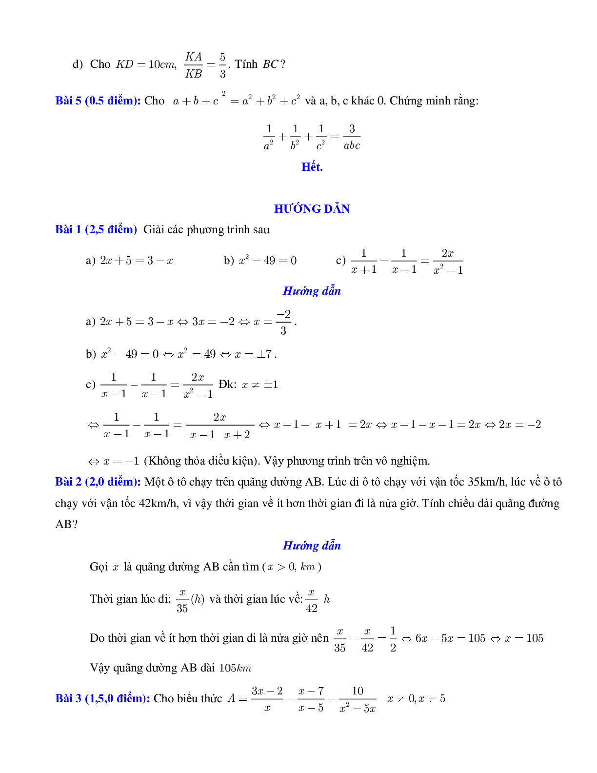Bộ đề thi giữa kì 2 môn toán lớp 8 (trang 6)