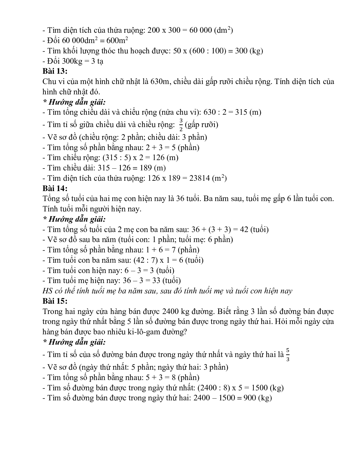 Các dạng bài tập về Bài toán tổng tỉ (trang 10)