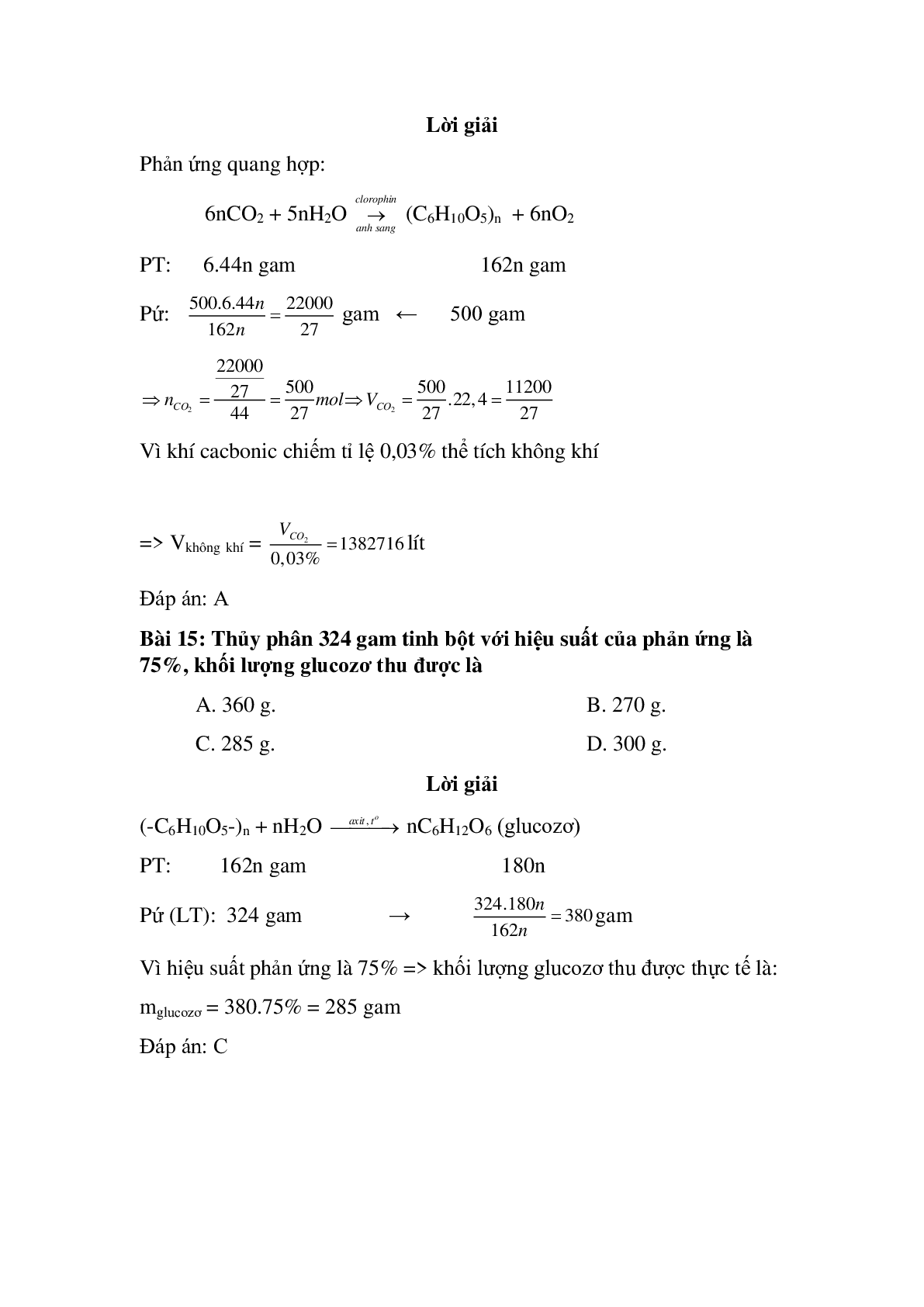 30 câu Trắc nghiệm Tinh bột và xenlulozơ có đáp án 2023 – Hóa học lớp 9 (trang 6)