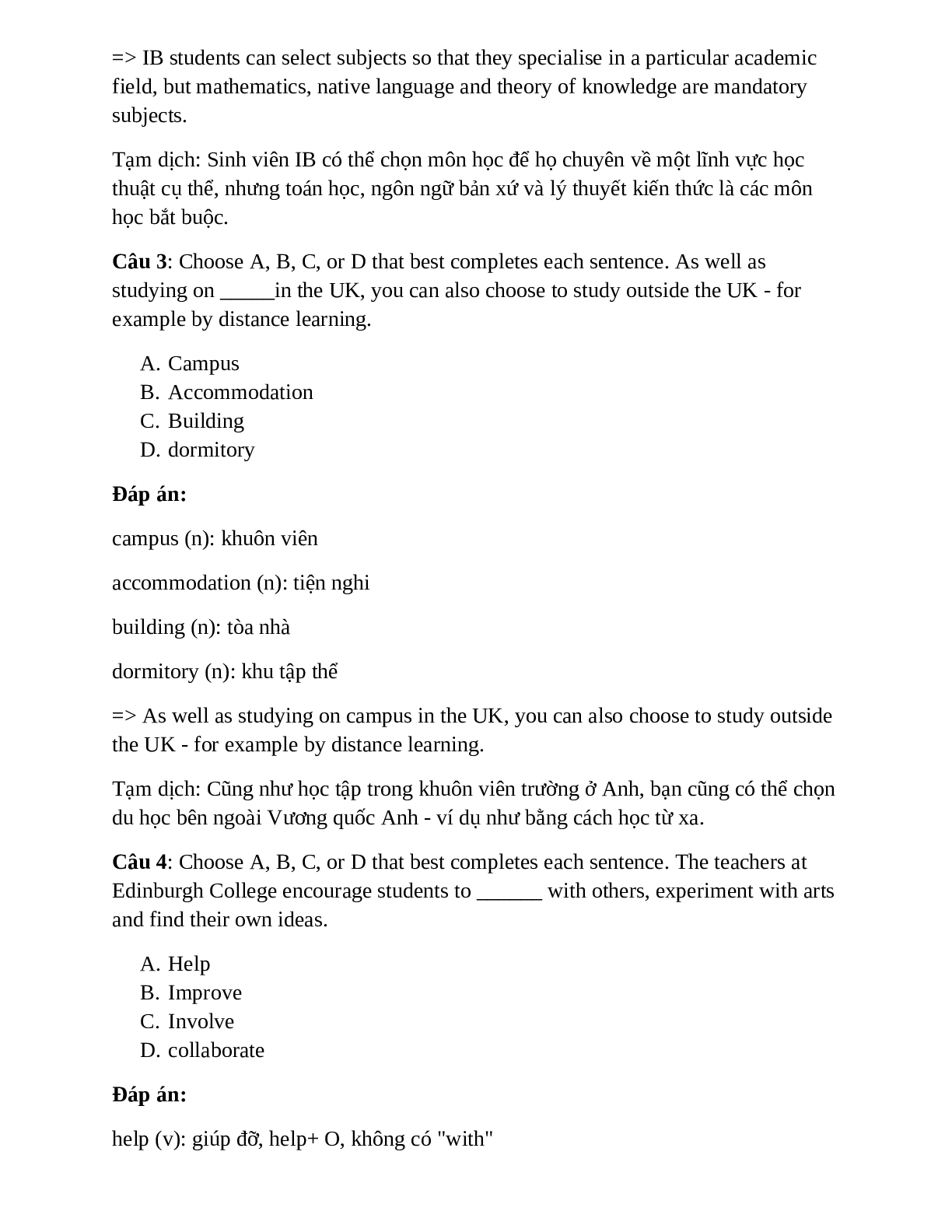14 câu Trắc nghiệm Tiếng Anh lớp 11 Unit 7 có đáp án năm 2023 (trang 2)