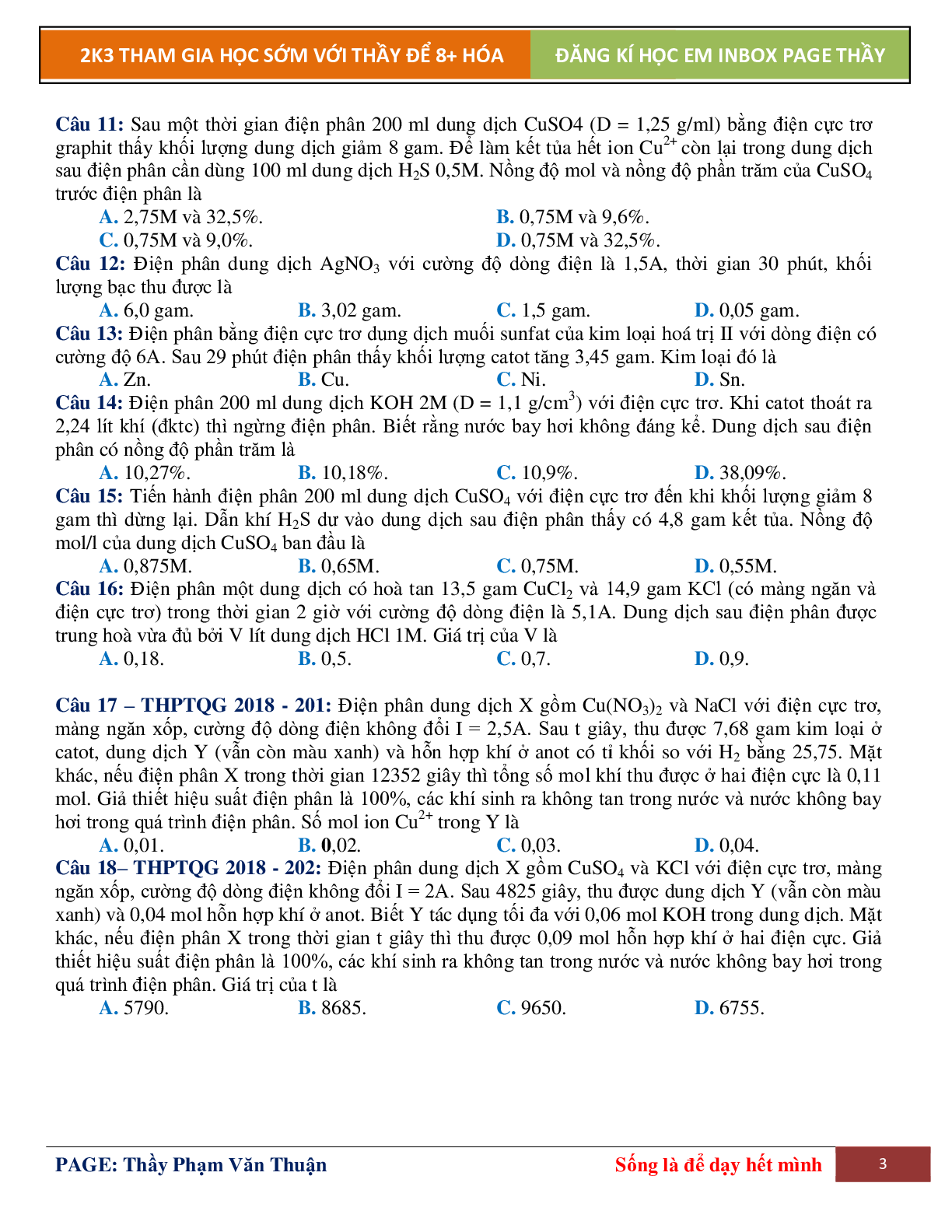 Lý Thuyết Điện Phân Dung Dịch Môn Hóa Học Lớp 12 (trang 3)