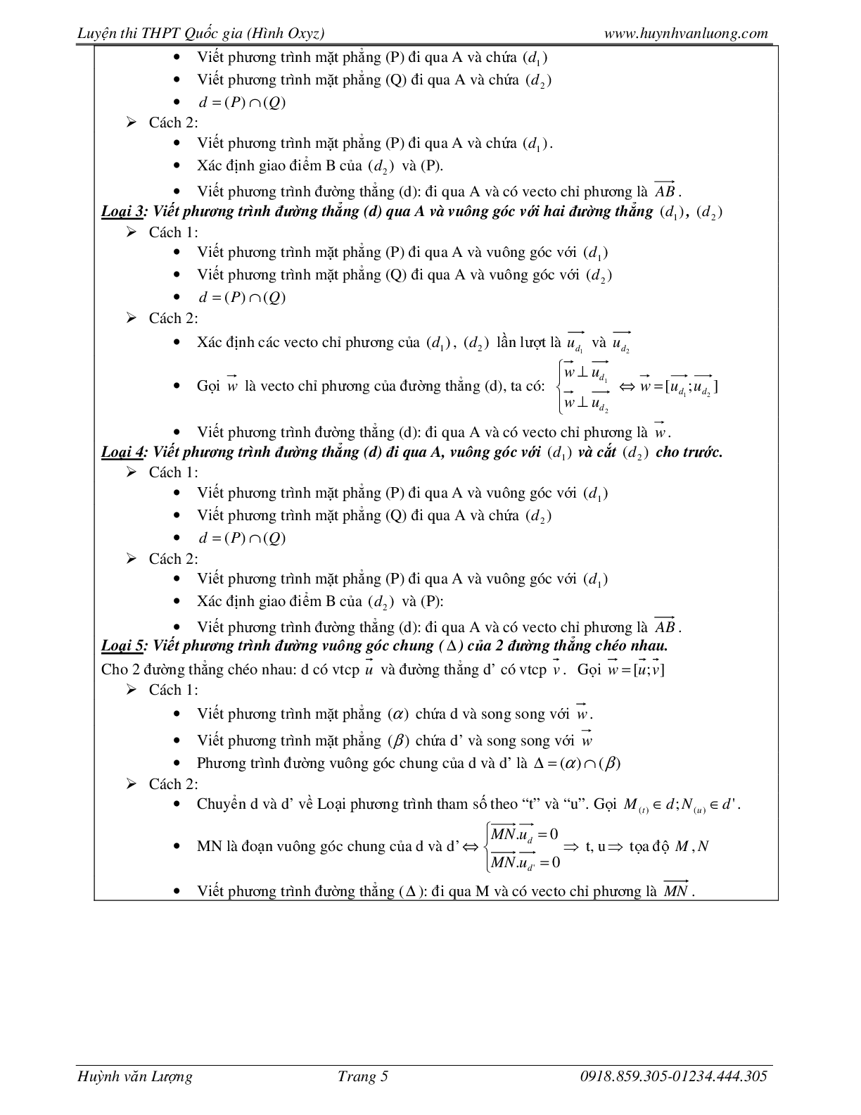 236 Bài tập trắc nghiệm hình học Oxyz môn Toán lớp 12 năm 2023 (trang 5)