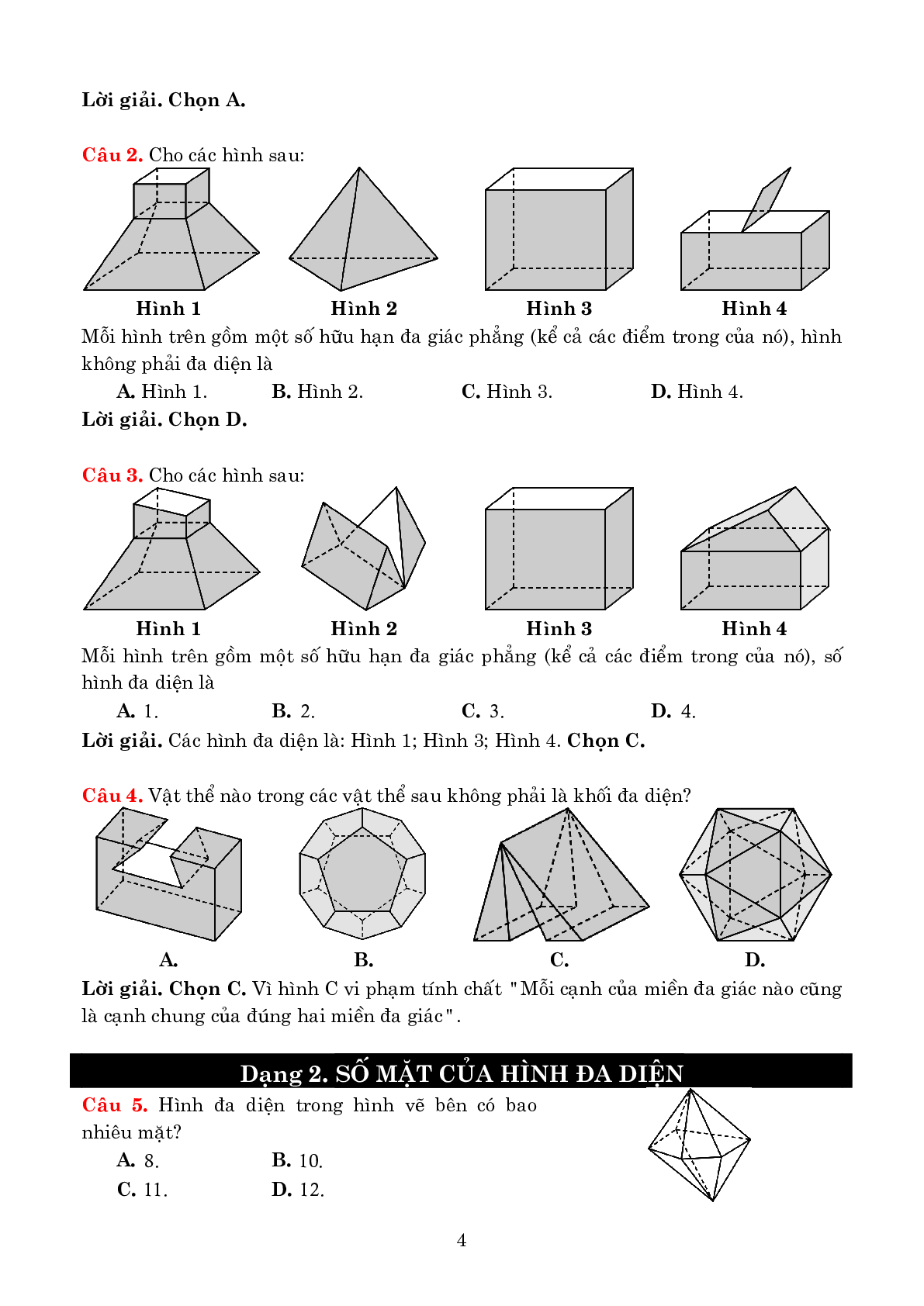 Lý thuyết và 135 câu trắc nghiệm về khối đa diện và thể tích - có đáp án chi tiết (trang 4)
