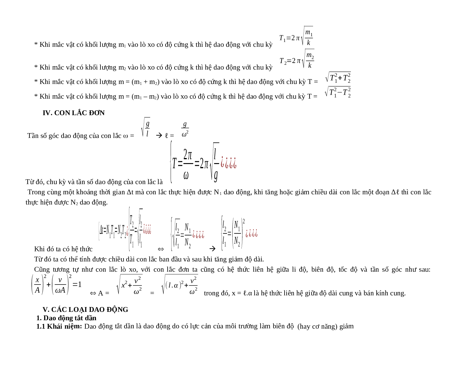 Lý thuyết, bài tập về dao động cơ chọn lọc, có đáp án - Vật lí 12 (trang 4)