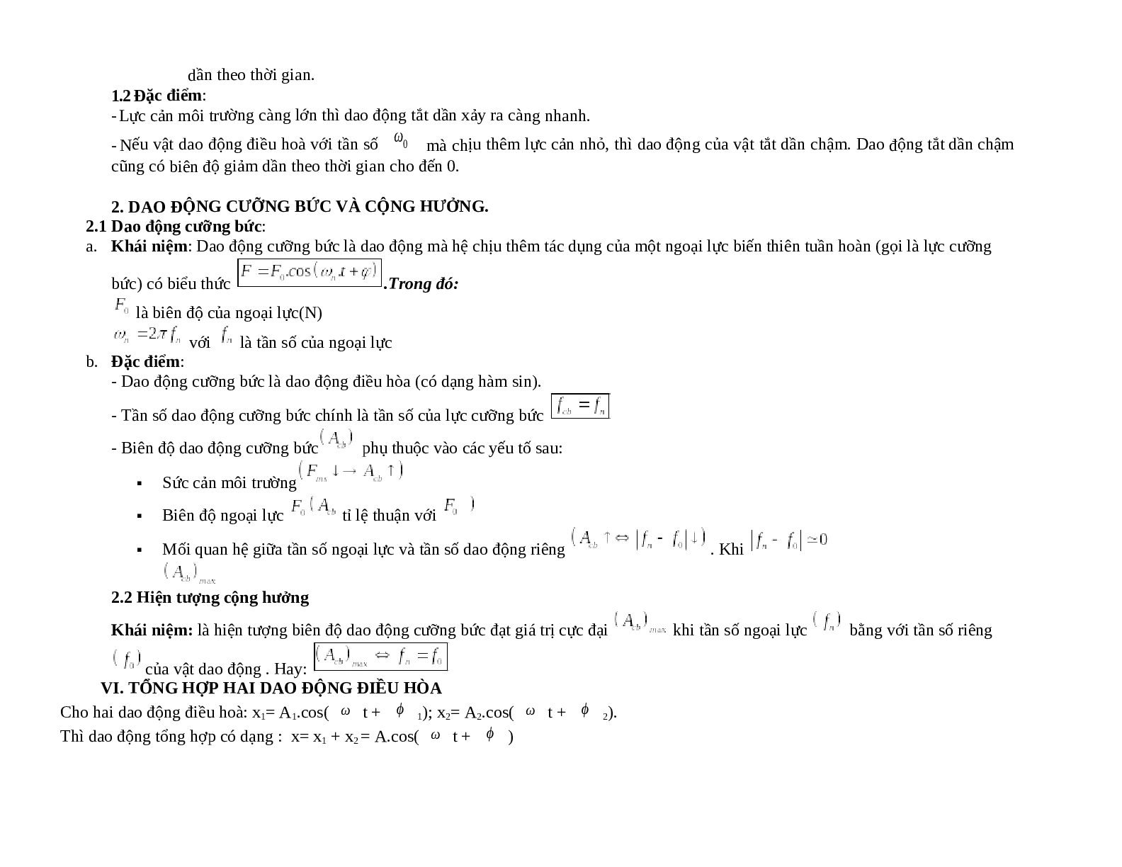 Lý thuyết, bài tập về dao động cơ chọn lọc, có đáp án - Vật lí 12 (trang 5)