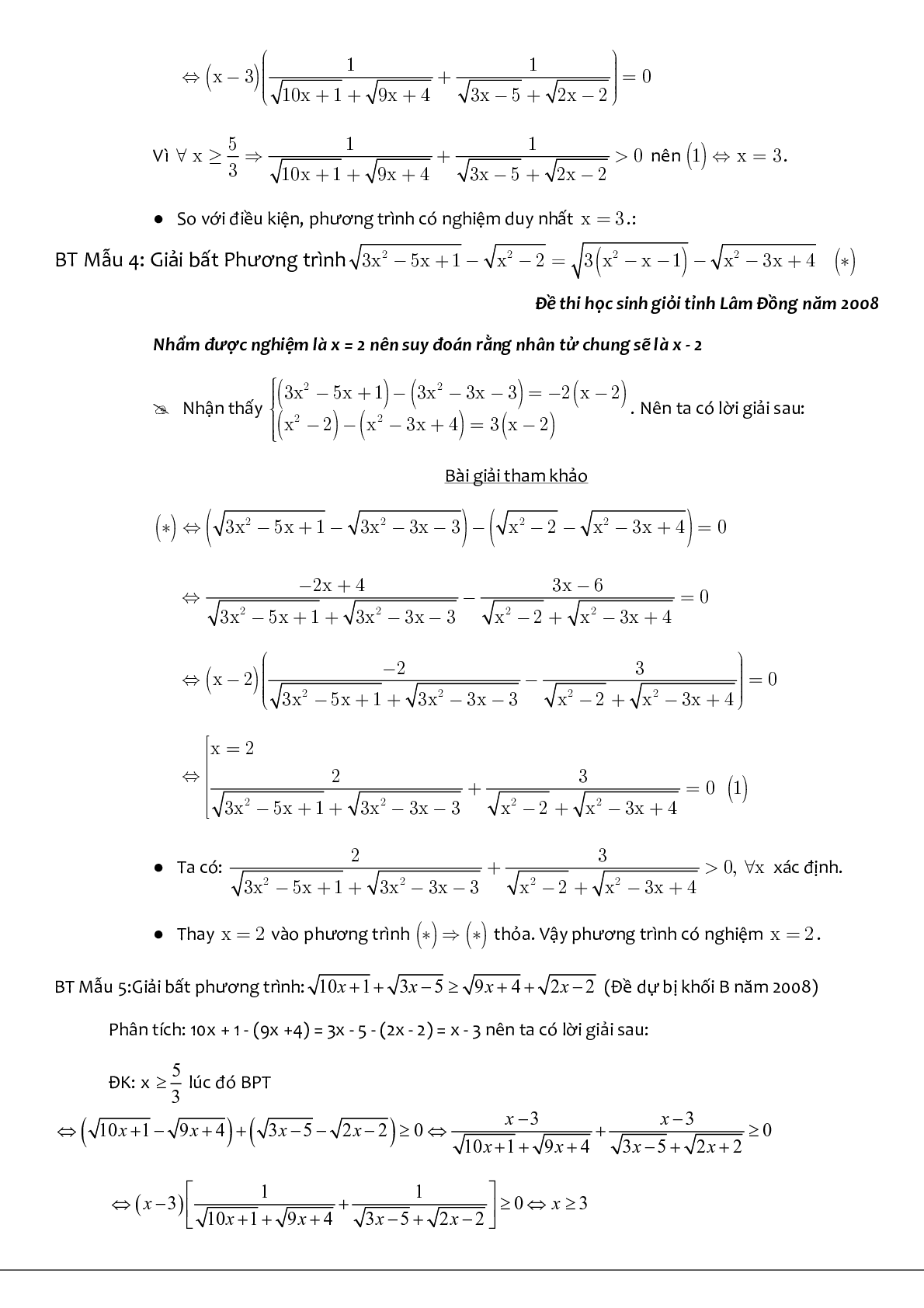 Kỹ thuật liên hợp giải phương trình chứa căn (trang 4)