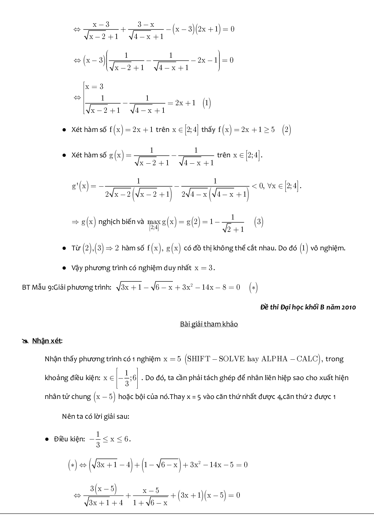 Kỹ thuật liên hợp giải phương trình chứa căn (trang 6)