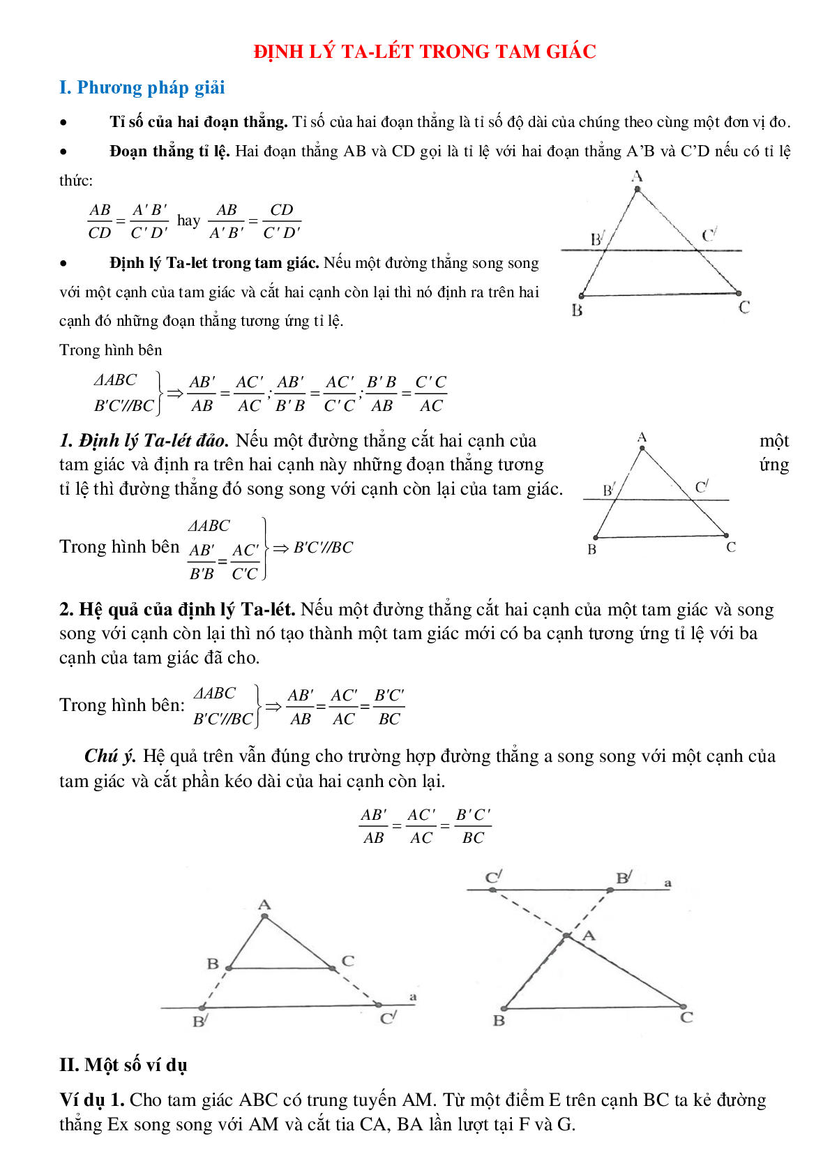 Định lý Ta-lét trong tam giác (trang 1)