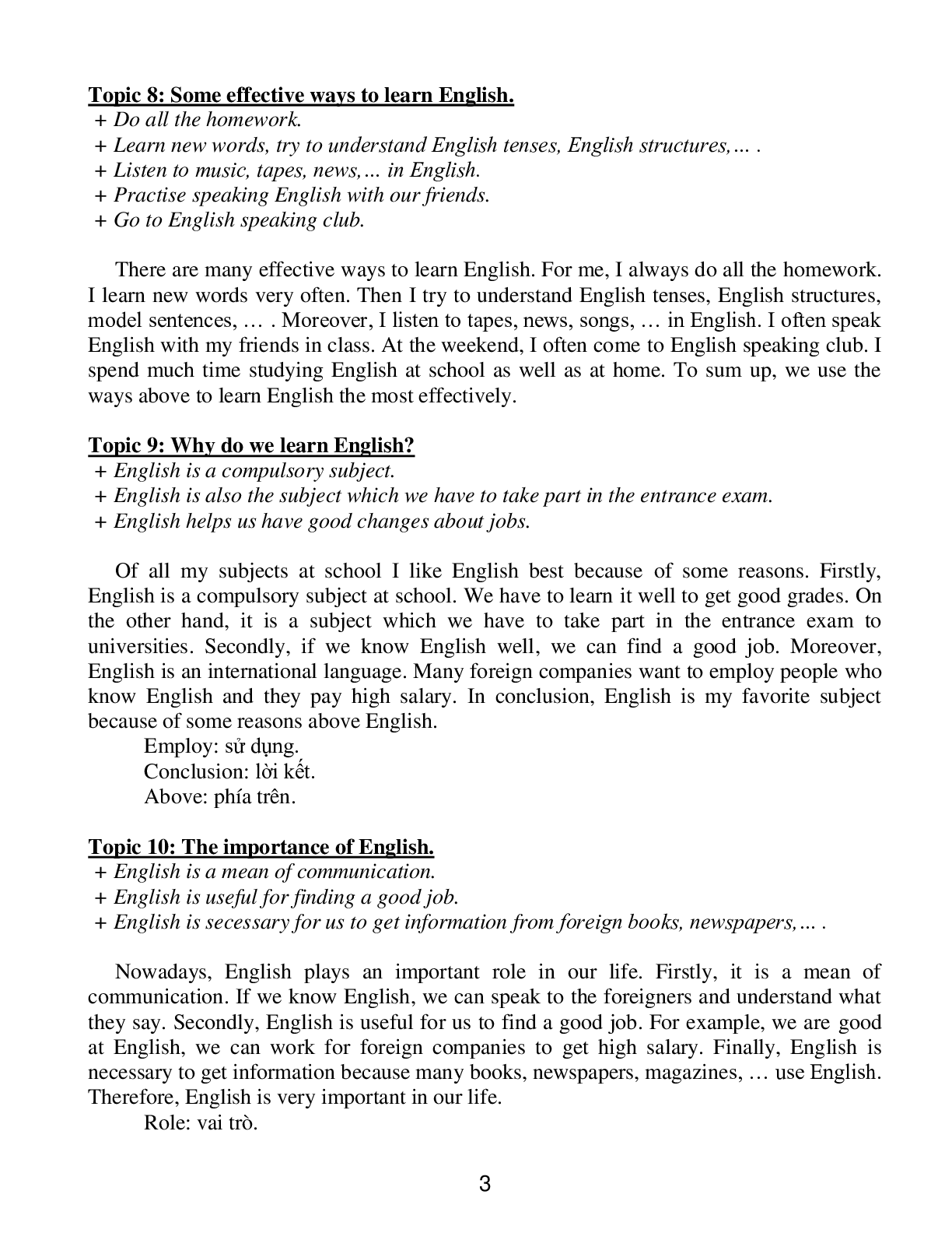 Tổng hợp bài luận tiếng anh lớp 9 English Essay có đáp án, chọn lọc (trang 3)