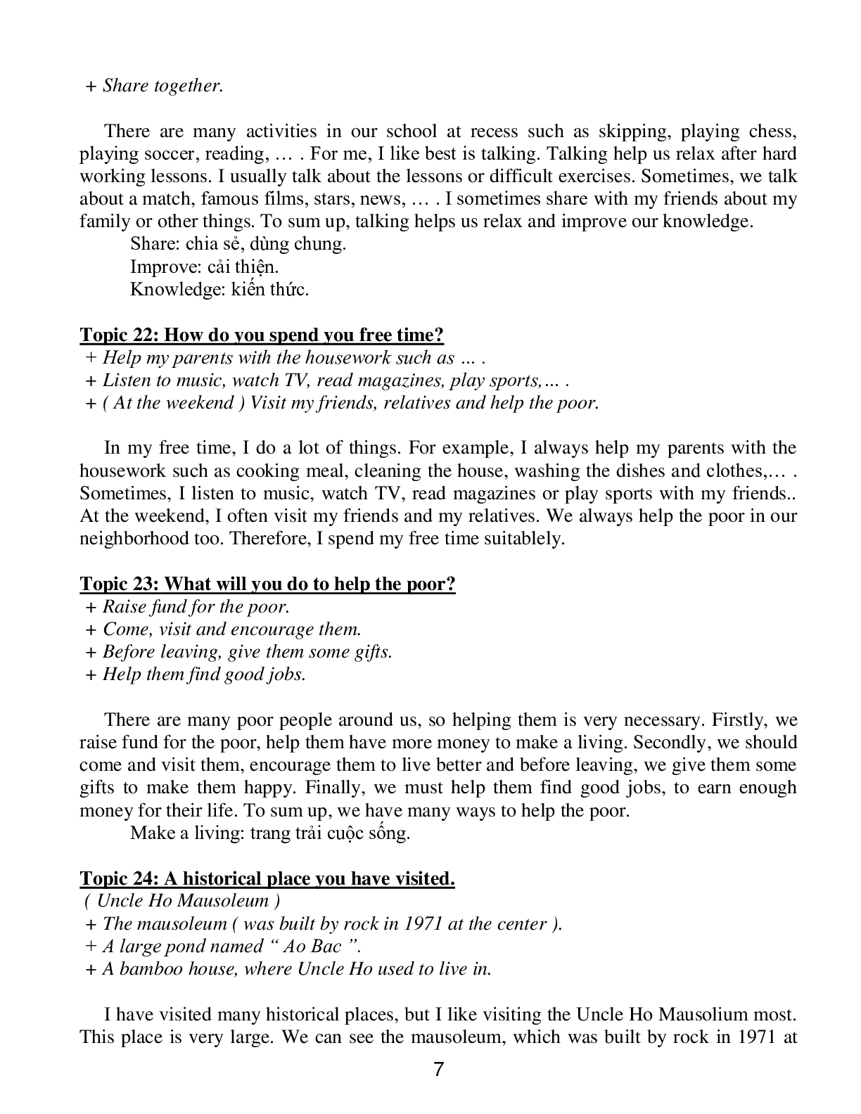 Tổng hợp bài luận tiếng anh lớp 9 English Essay có đáp án, chọn lọc (trang 7)