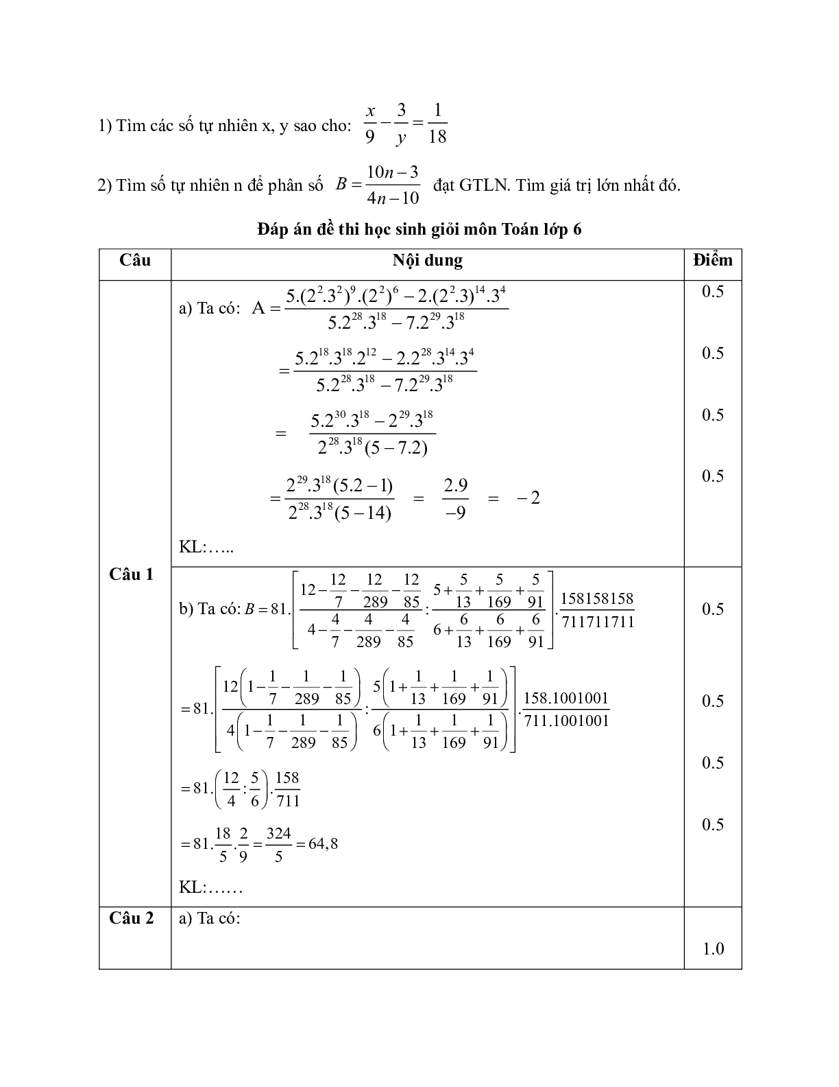 Tuyển tập đề thi học sinh giỏi Toán 6 - có đáp án (trang 7)