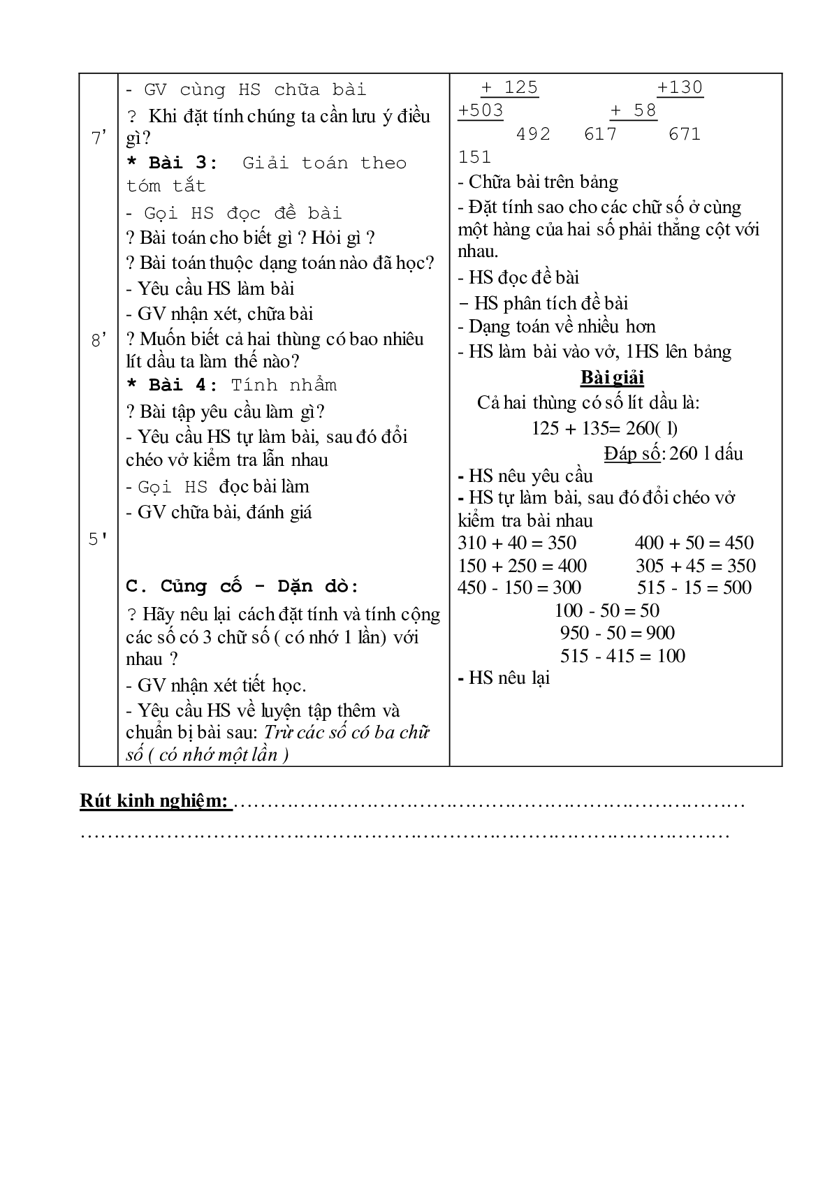 Giáo án Toán lớp 3 tuần 1 mới nhất (trang 10)