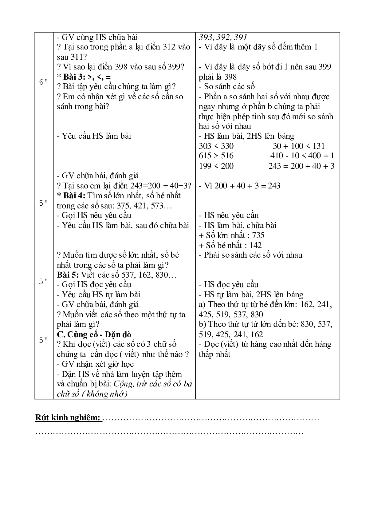 Giáo án Toán lớp 3 tuần 1 mới nhất (trang 2)