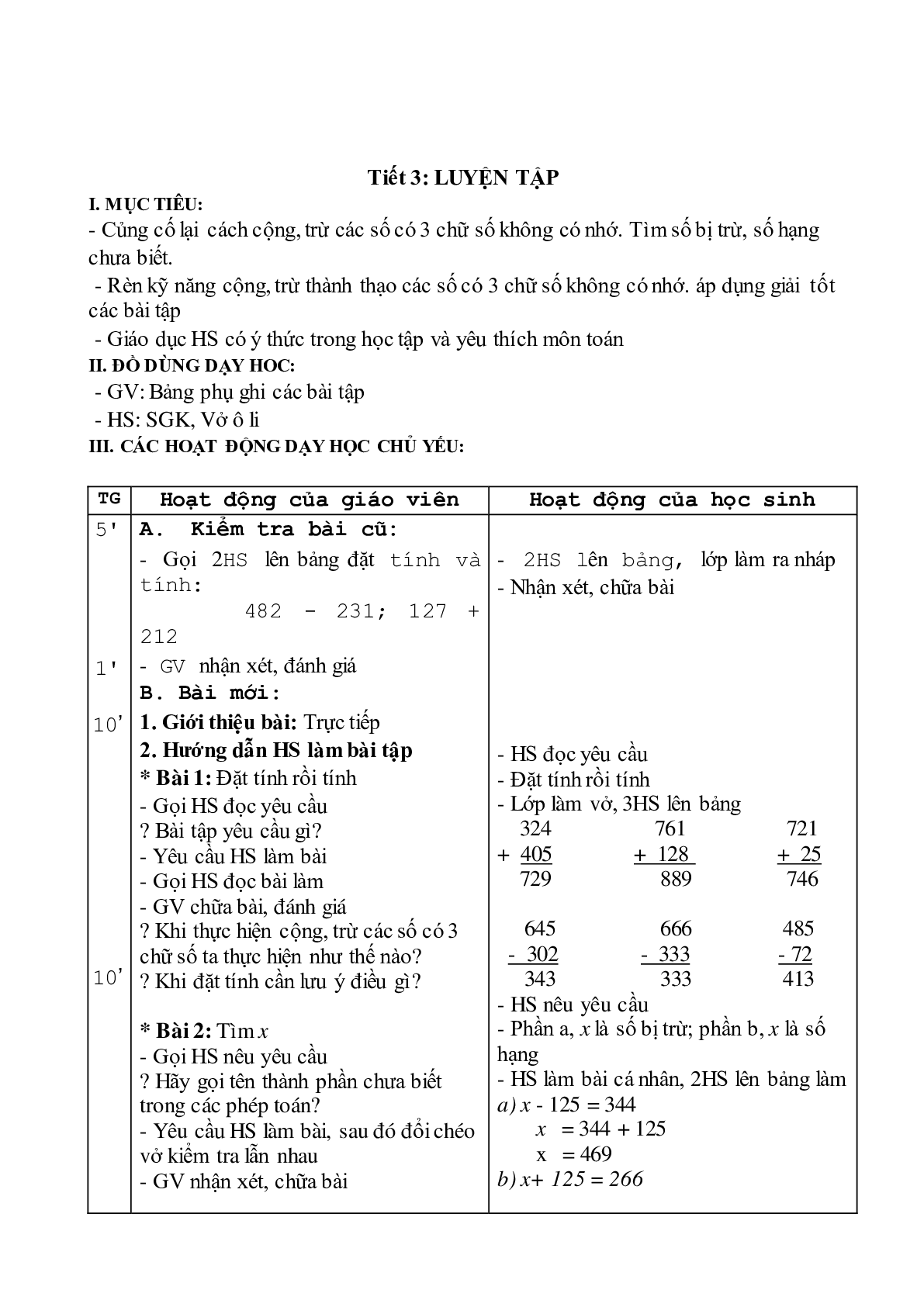 Giáo án Toán lớp 3 tuần 1 mới nhất (trang 5)