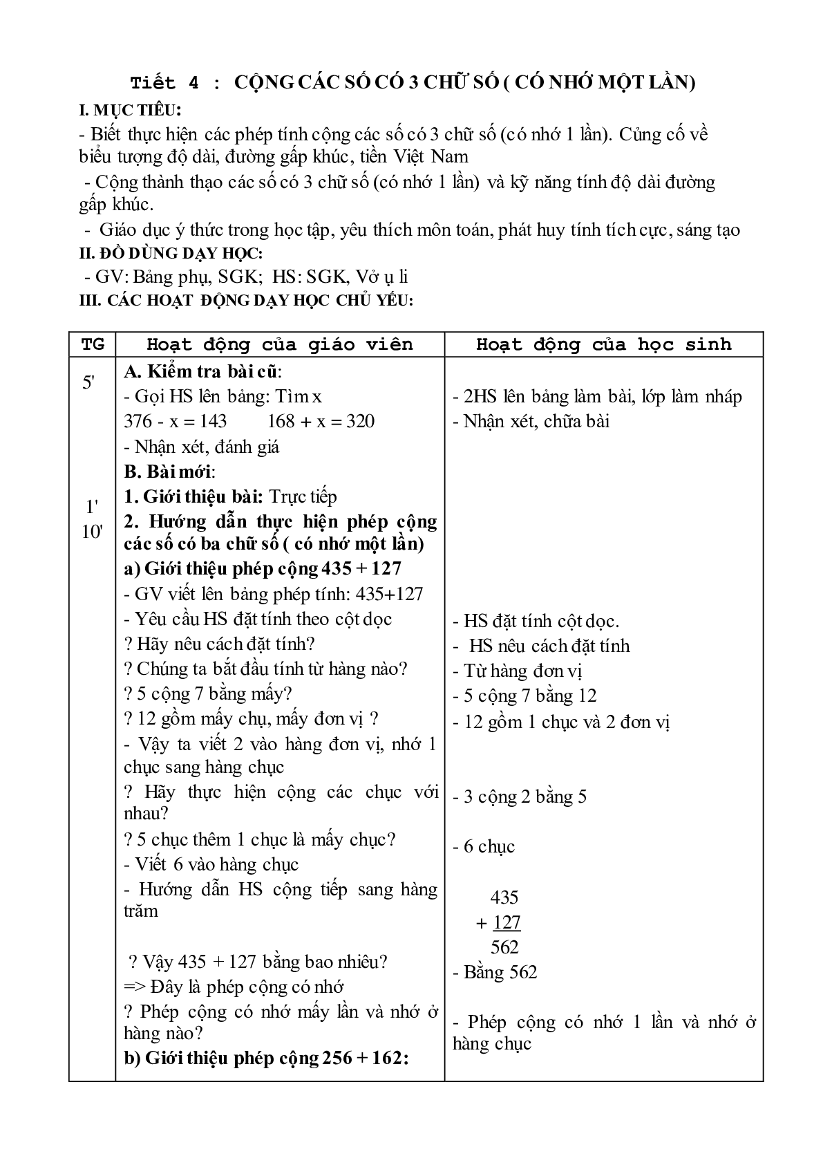 Giáo án Toán lớp 3 tuần 1 mới nhất (trang 7)