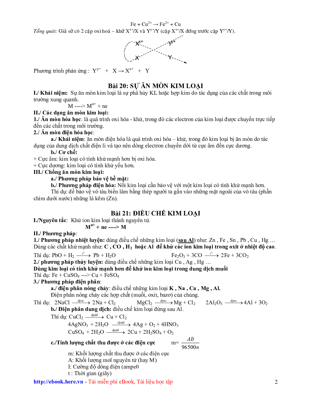Lý thuyết tổng hợp hóa vô cơ lớp 12 có chọn lọc (trang 2)