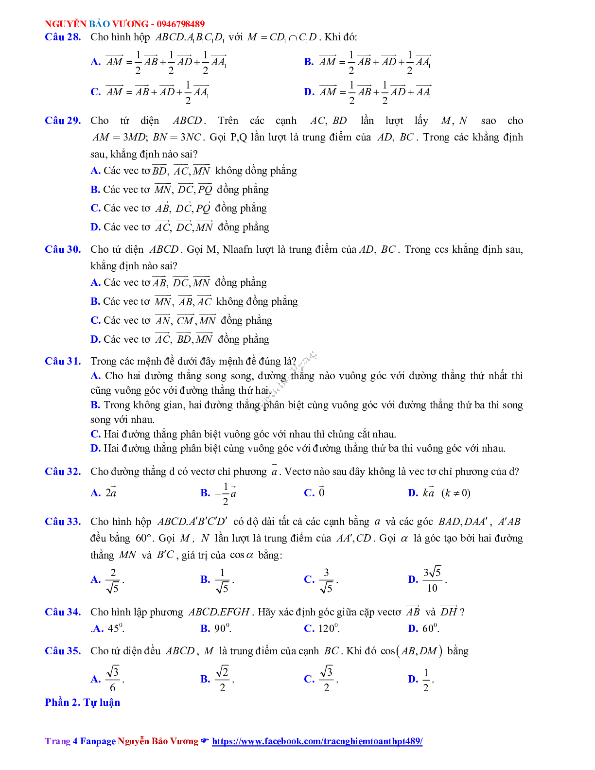 Bộ 5 đề ôn thi giữa kỳ 2 Toán 11 có đáp án và lời giải (trang 4)